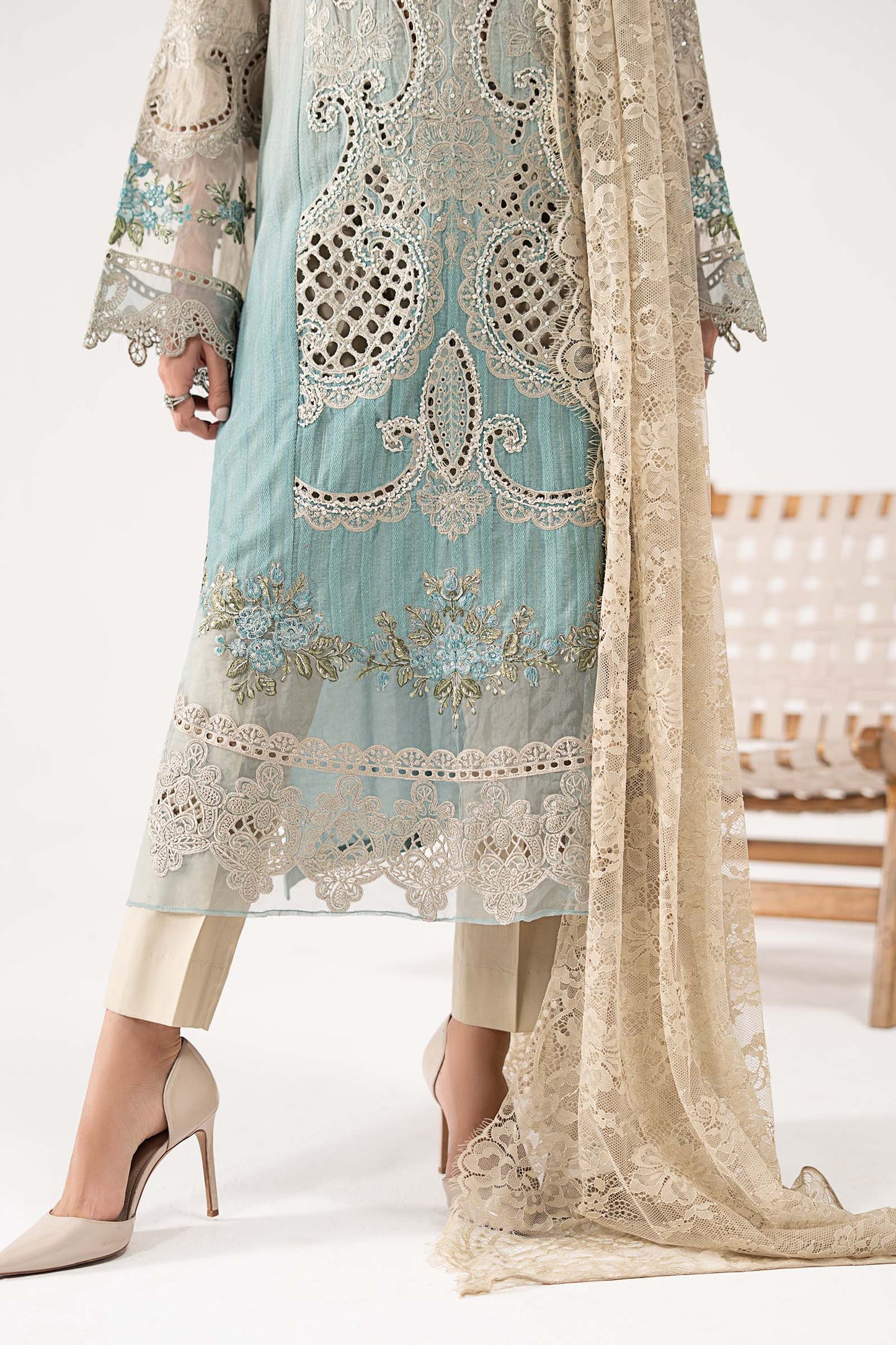 3 Piece Embroidered Dobby Lawn Suit