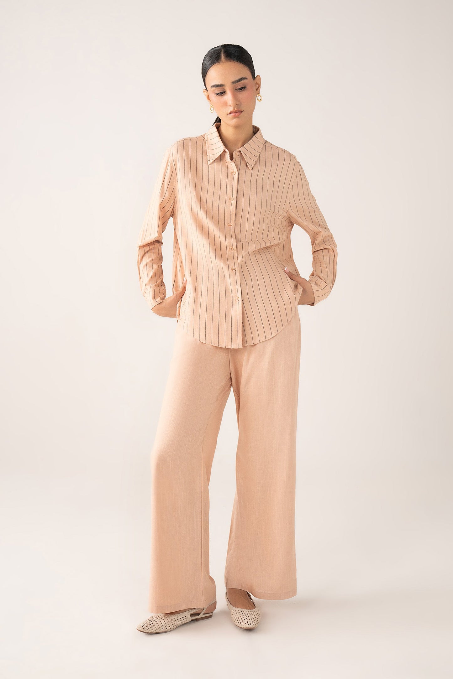 Striped Button-Down Set