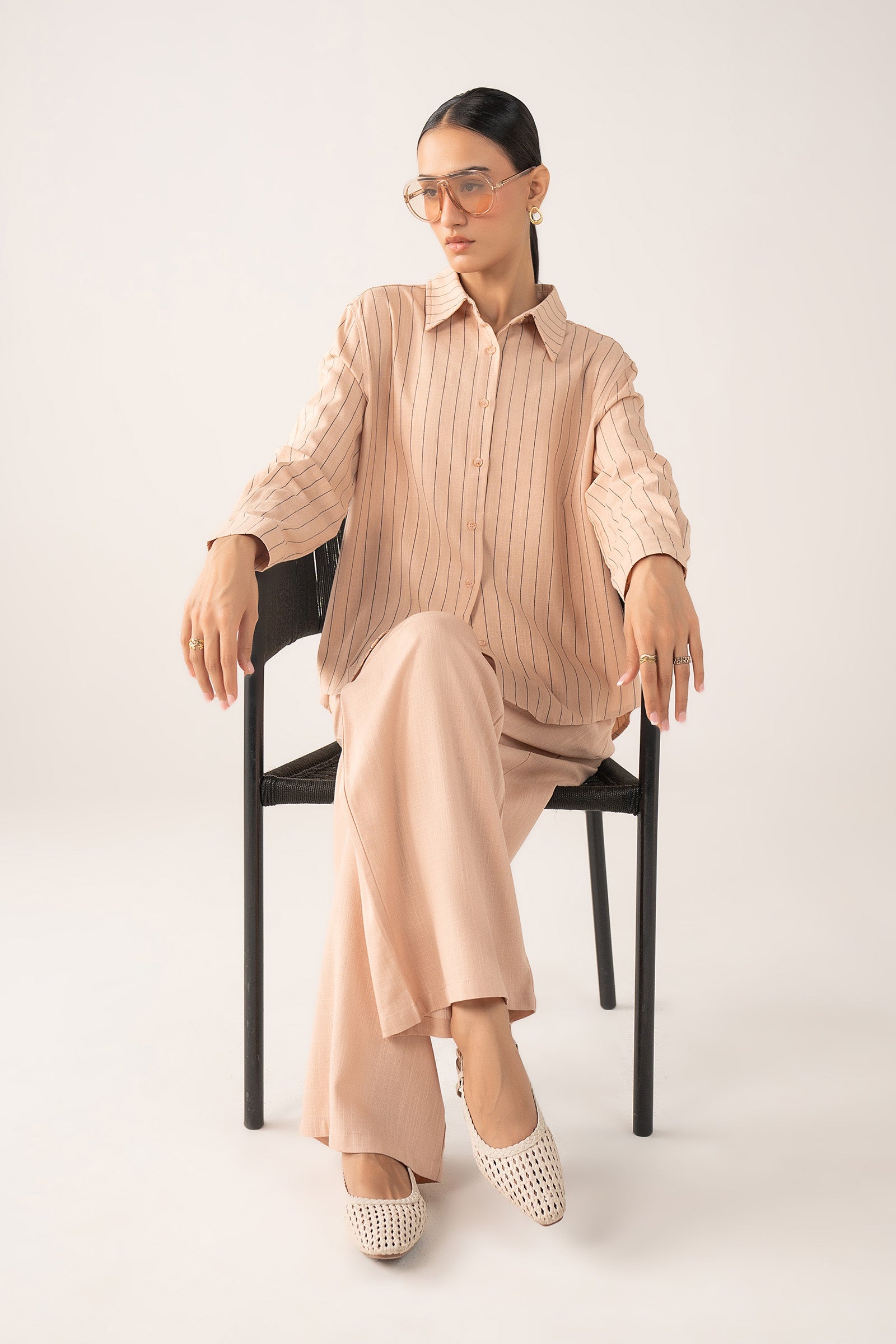 Striped Button-Down Set