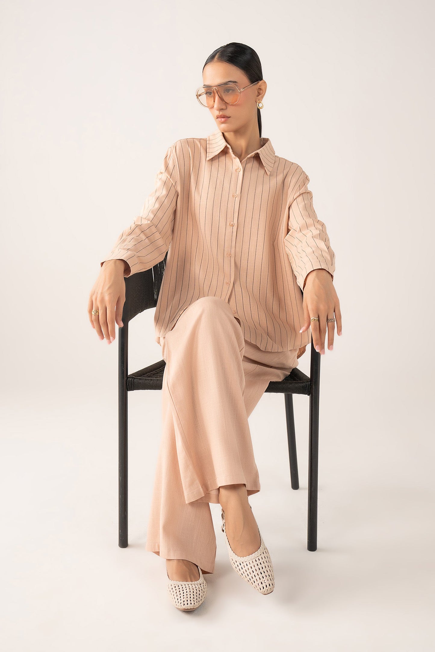 Striped Button-Down Set