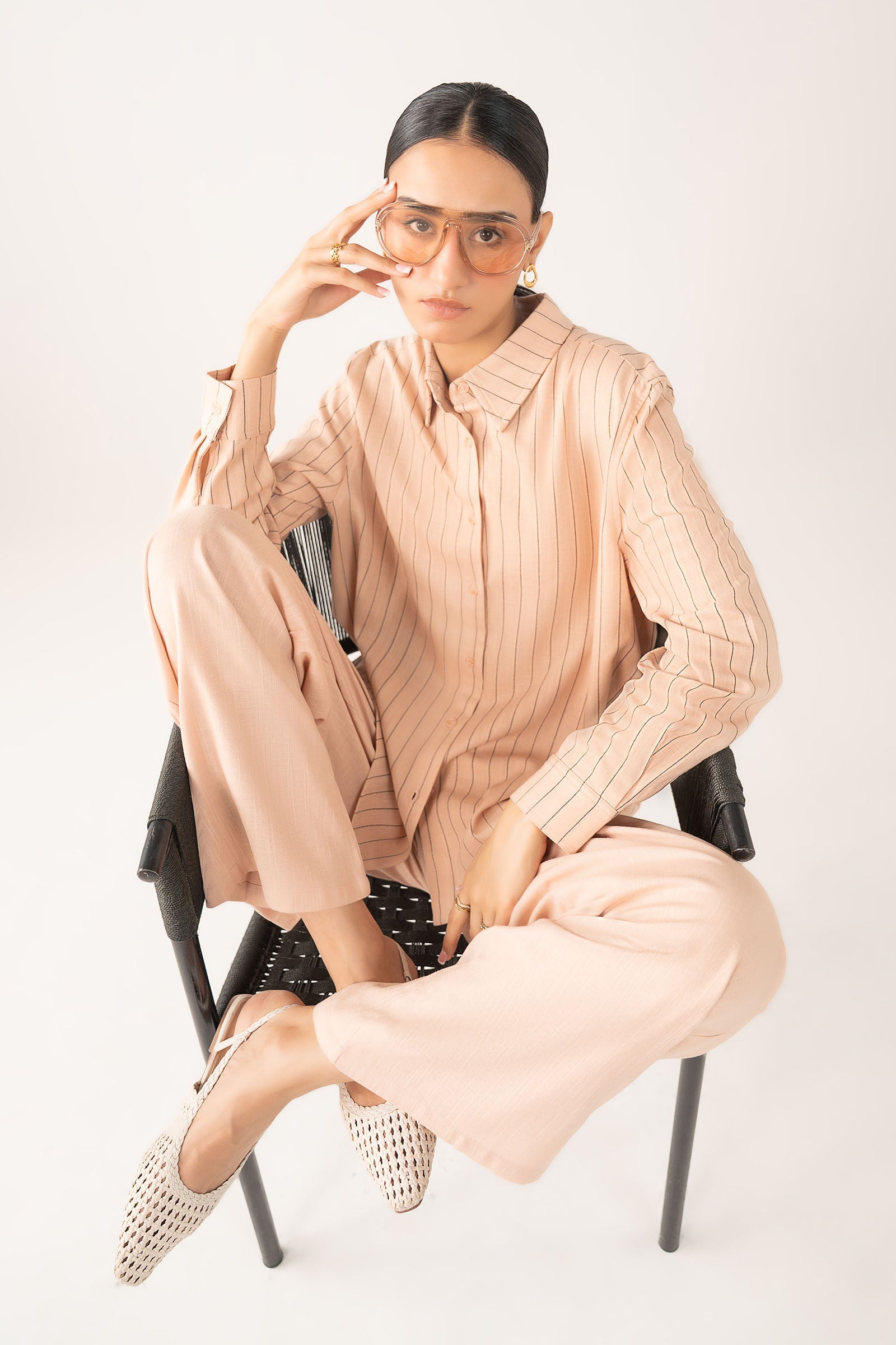 Striped Button-Down Set