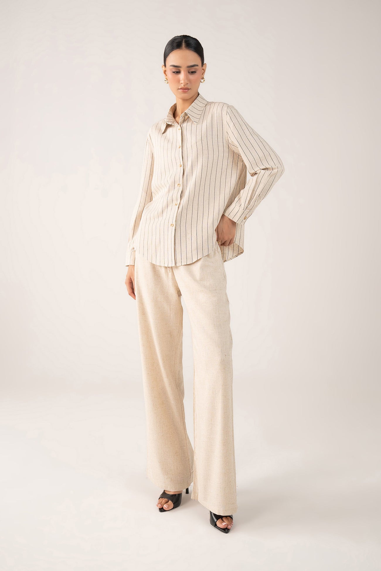 Striped Button-Down Set