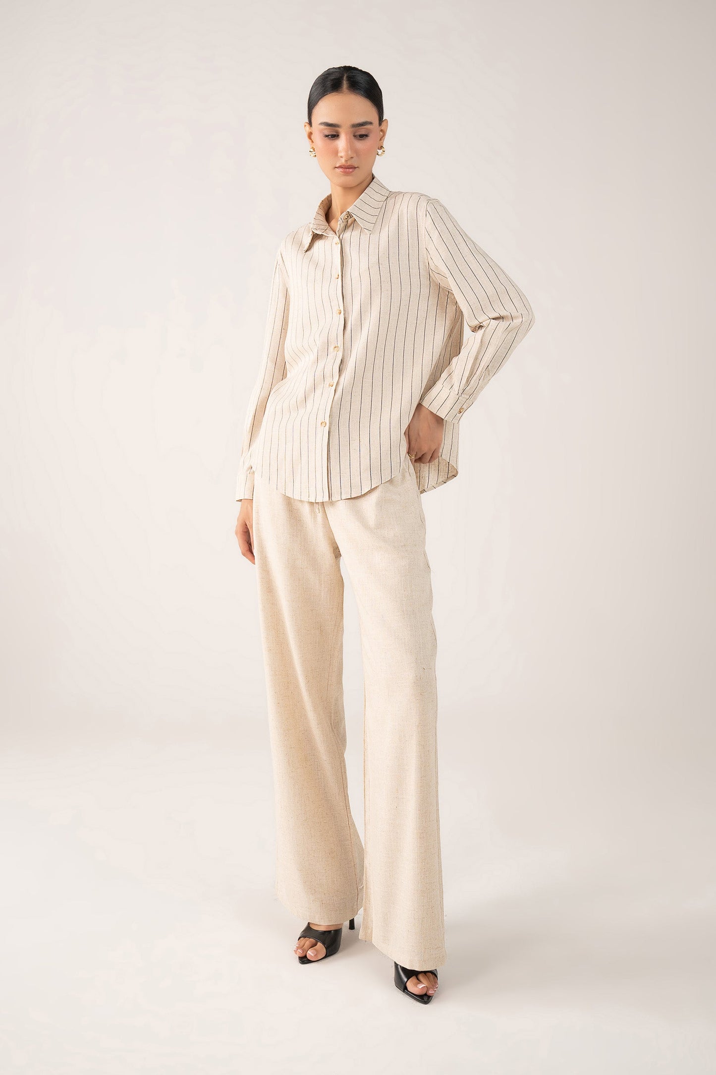 Striped Button-Down Set