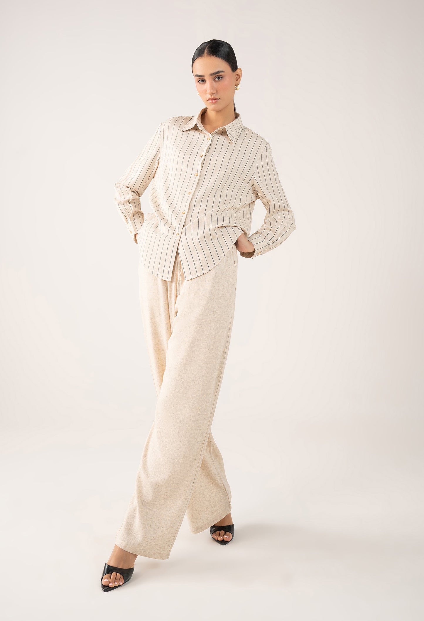 Striped Button-Down Set