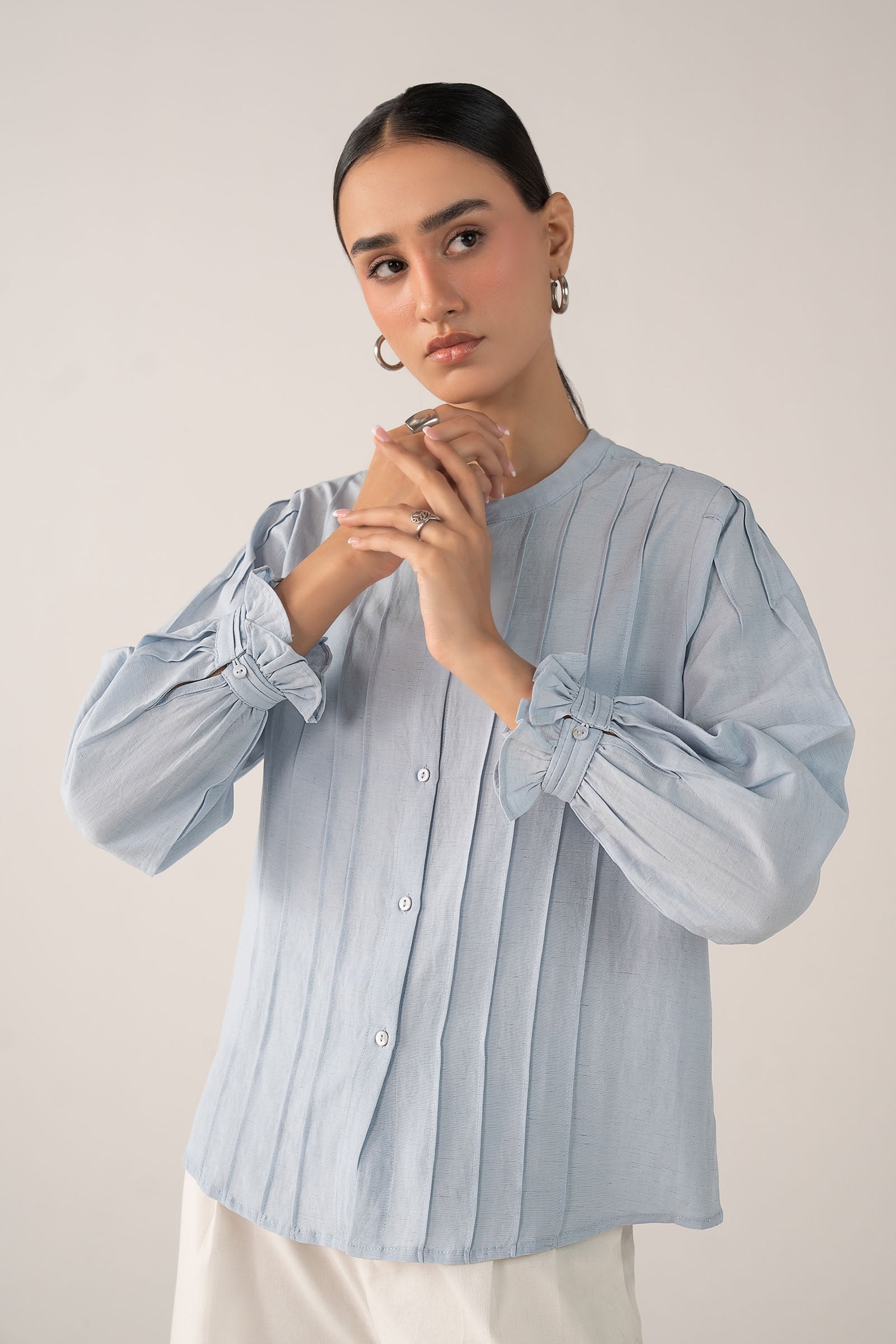 Pleated Woven Top