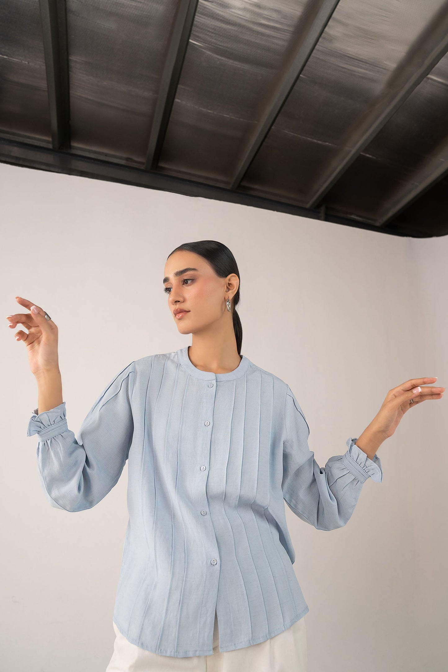 Pleated Woven Top