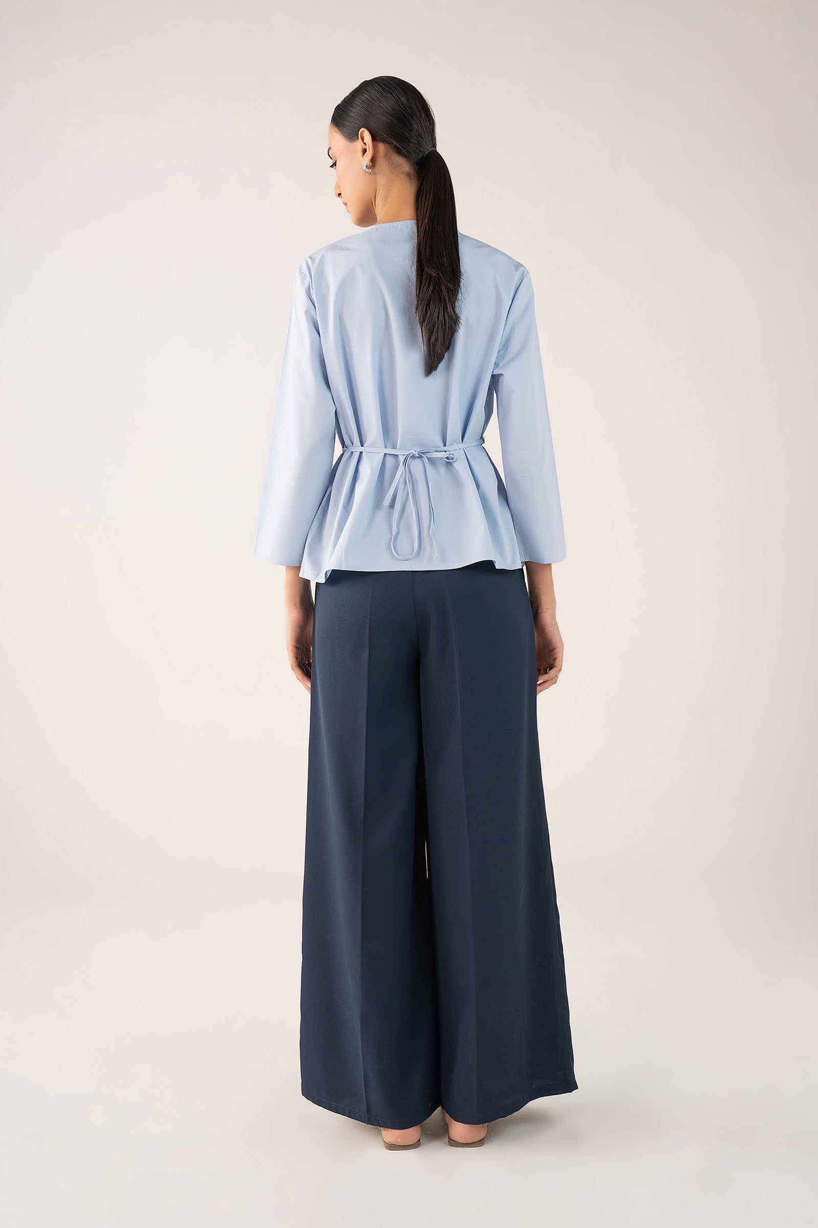 Belted Poplin Top