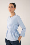 Belted Poplin Top