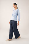 Belted Poplin Top