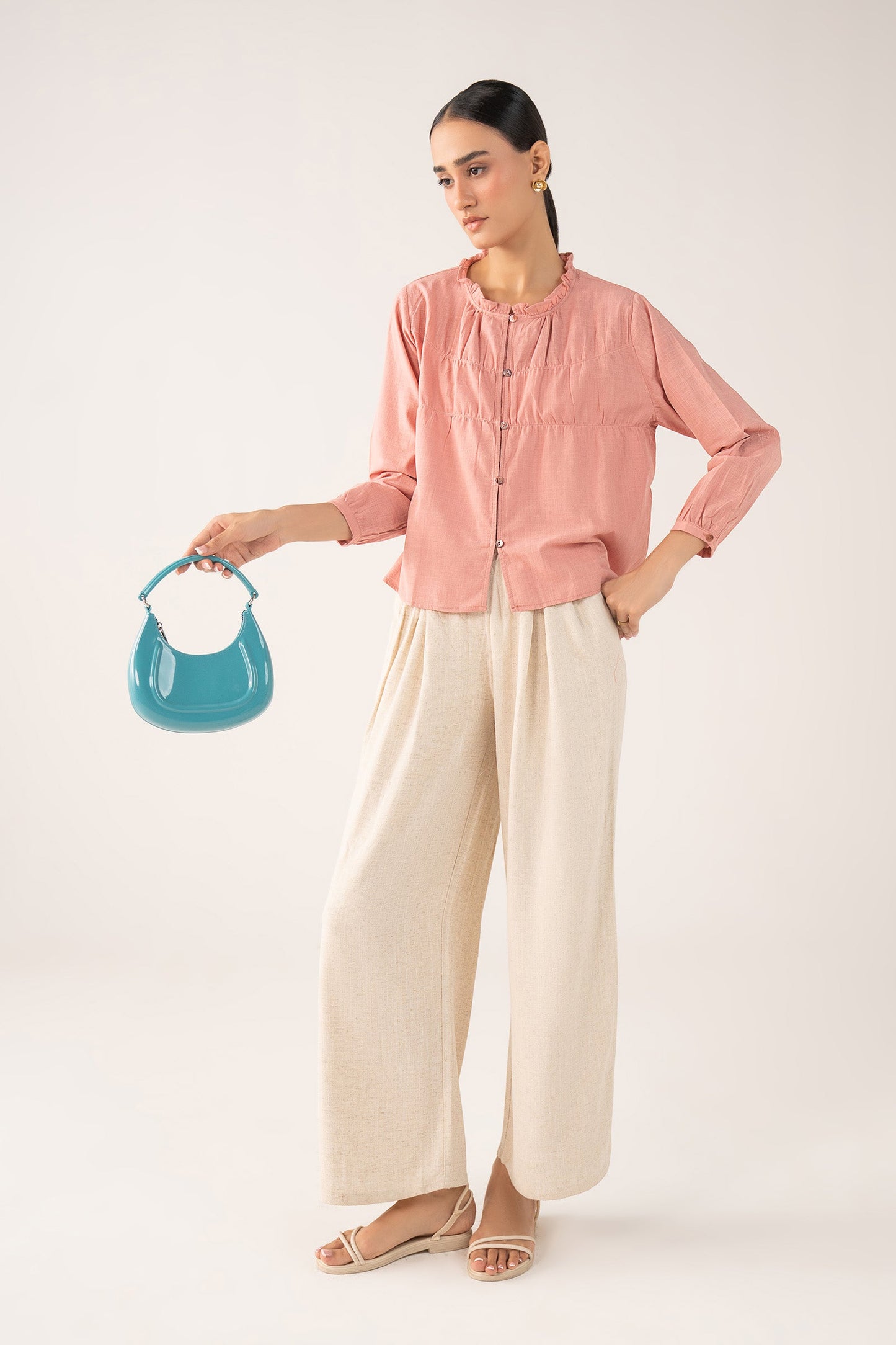 Crosshatch Ruffled Shirt