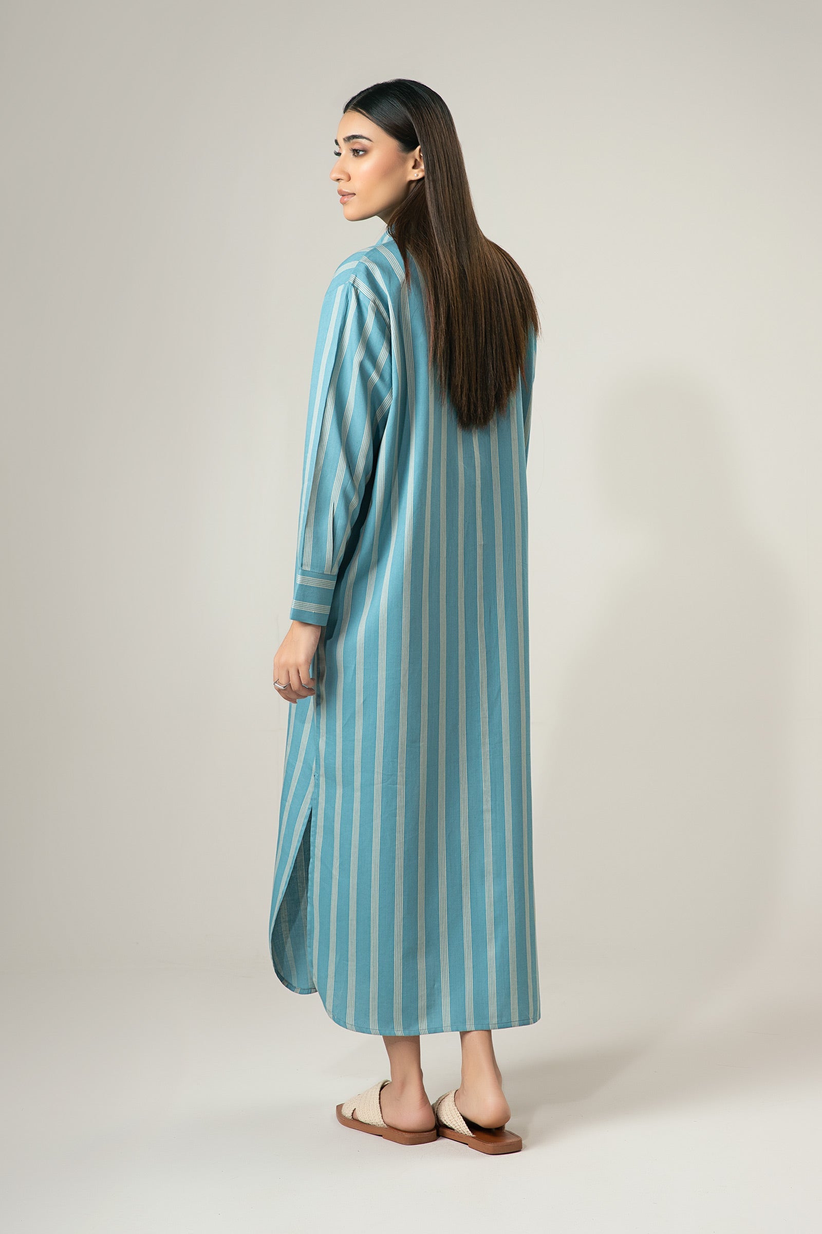 Striped Button-Down Dress