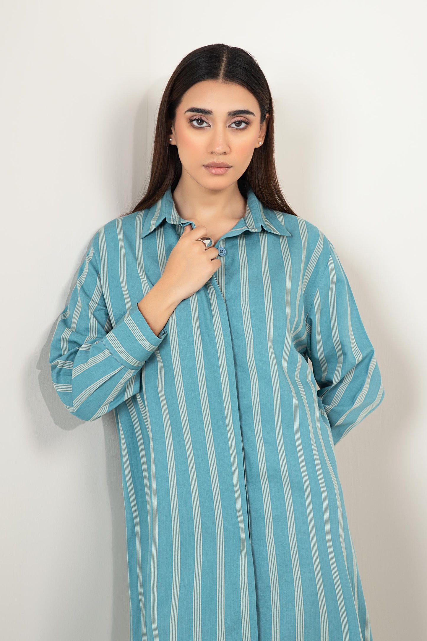 Striped Button-Down Dress