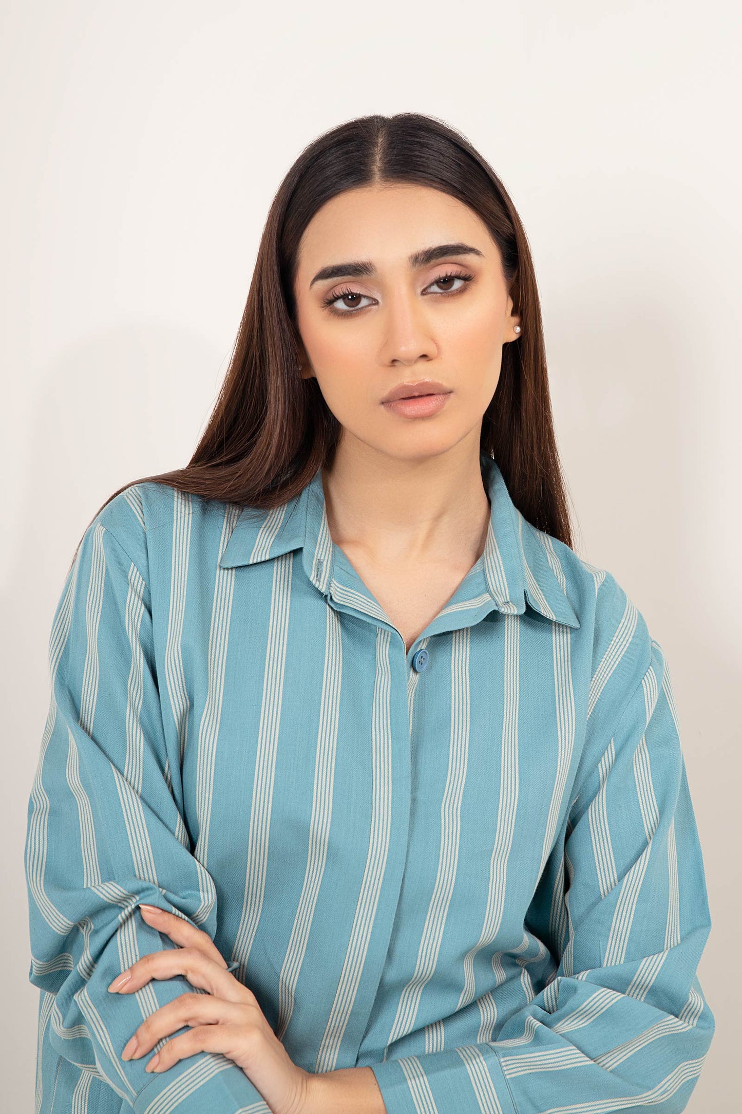 Striped Button-Down Dress