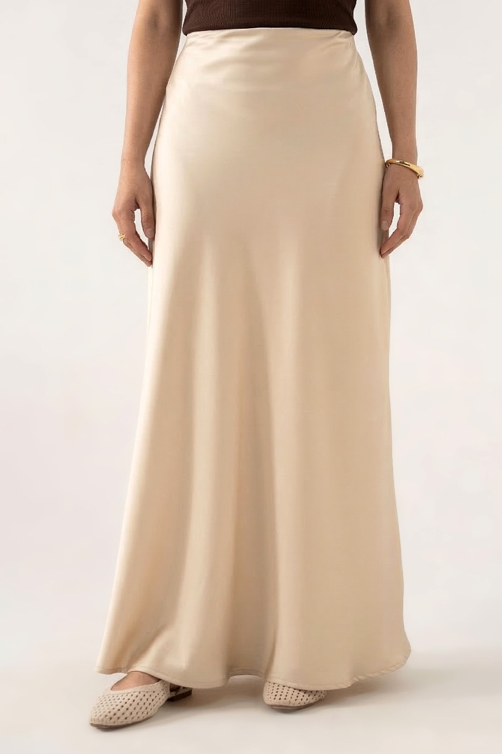Silk Midi Skirt