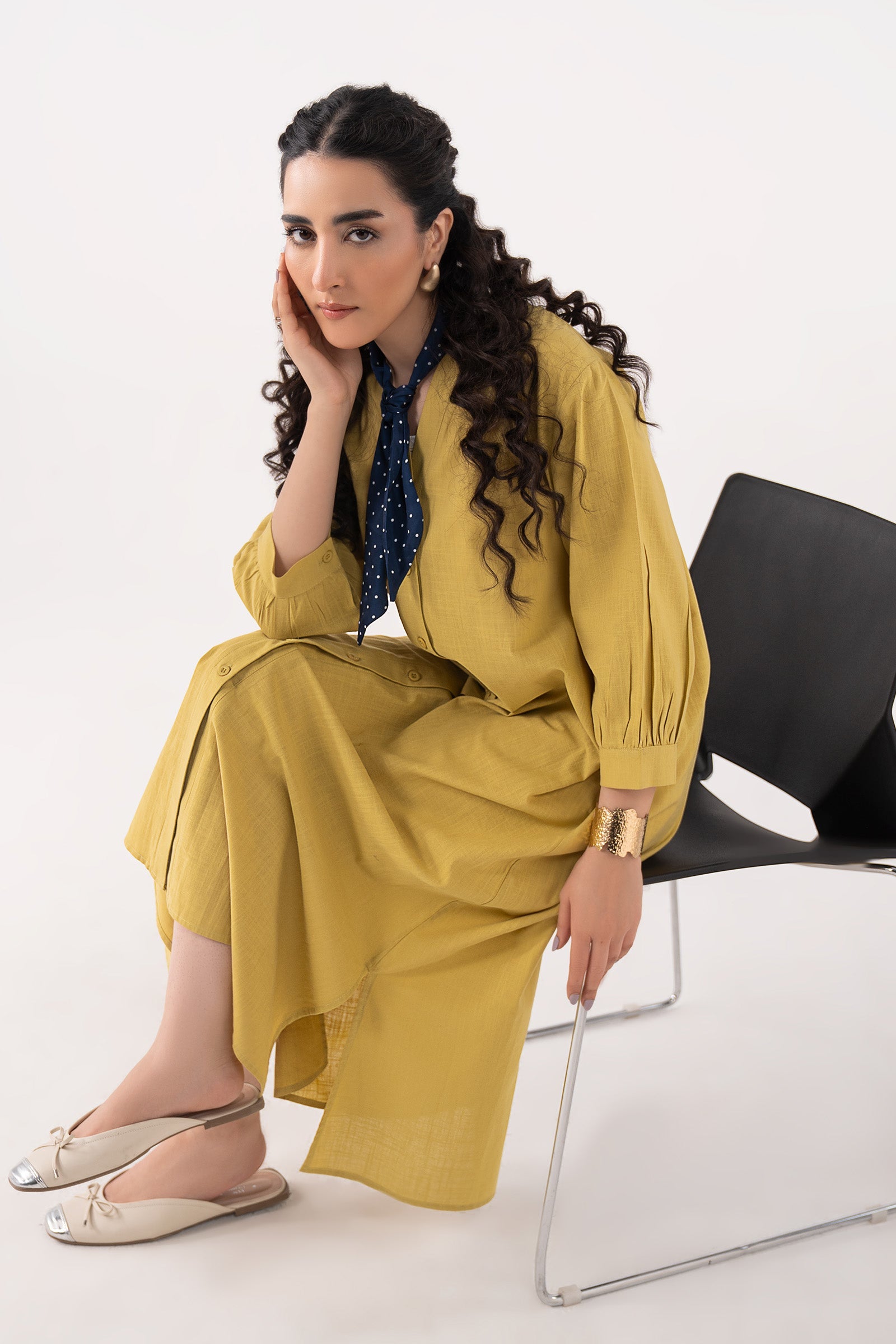 V-Neck Midi Dress