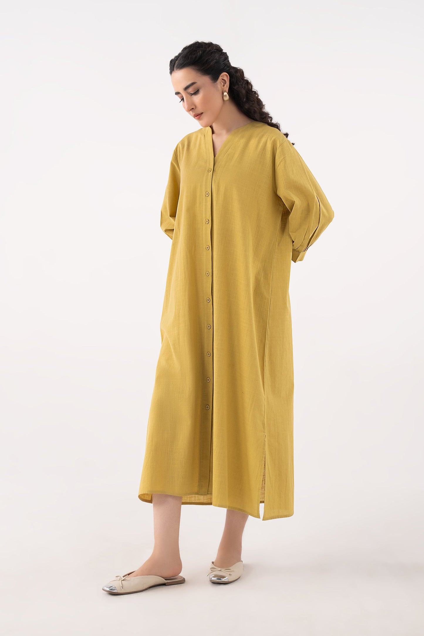 V-Neck Midi Dress