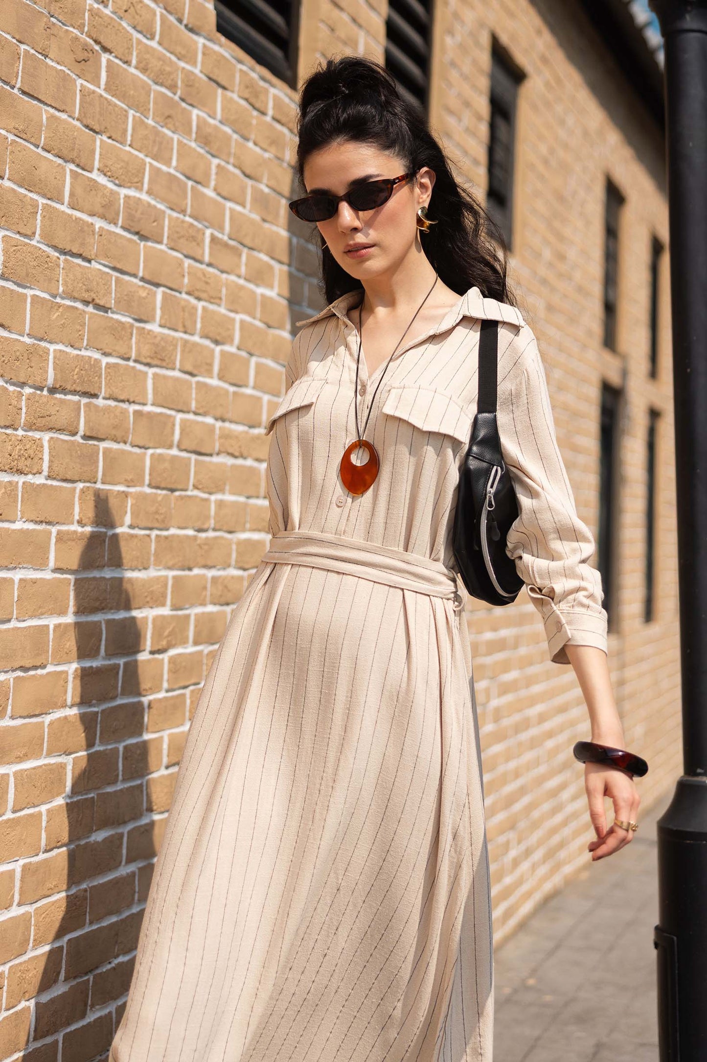 Striped Shirt Dress