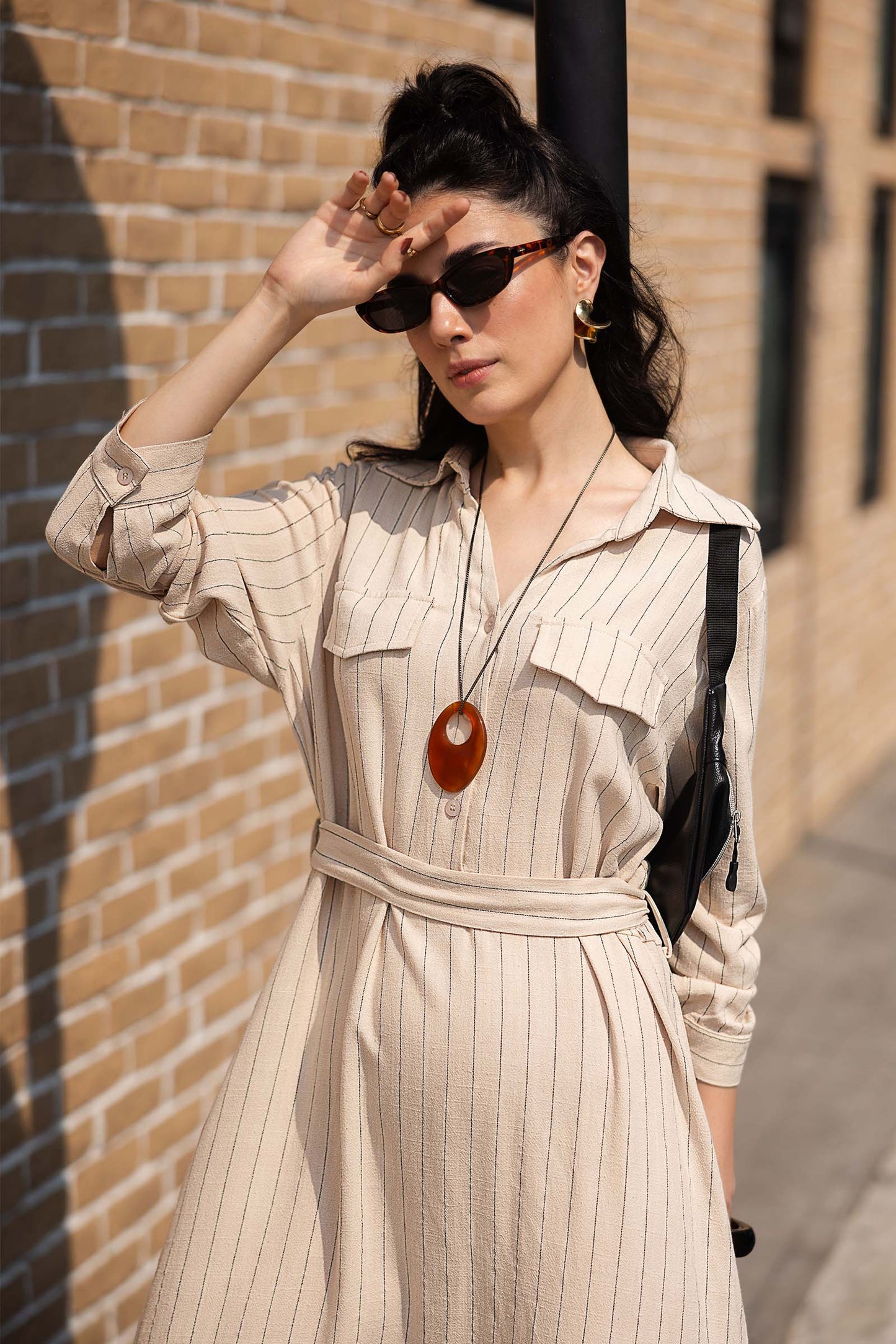 Striped Shirt Dress