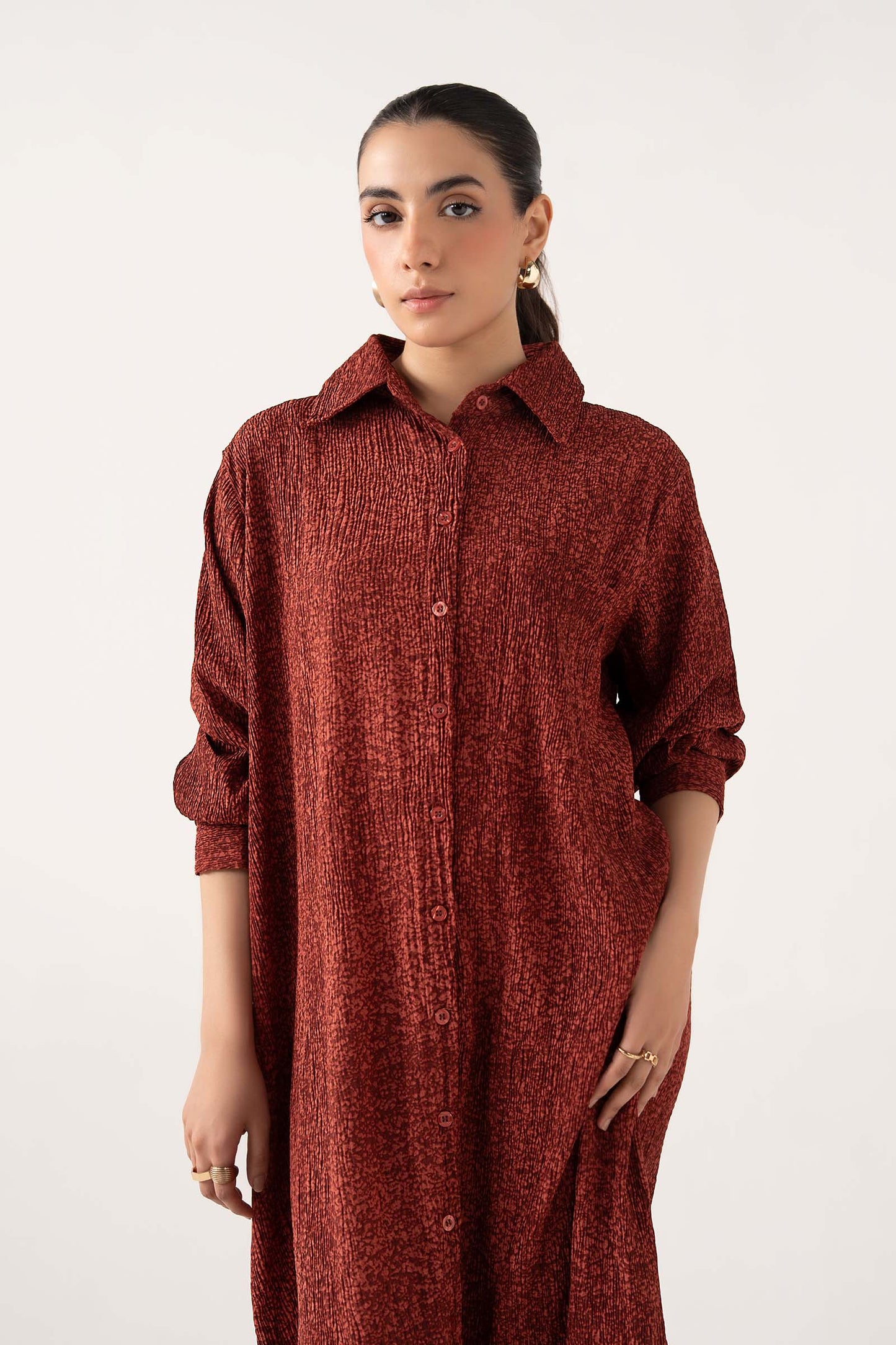 Printed Button-Down Dress