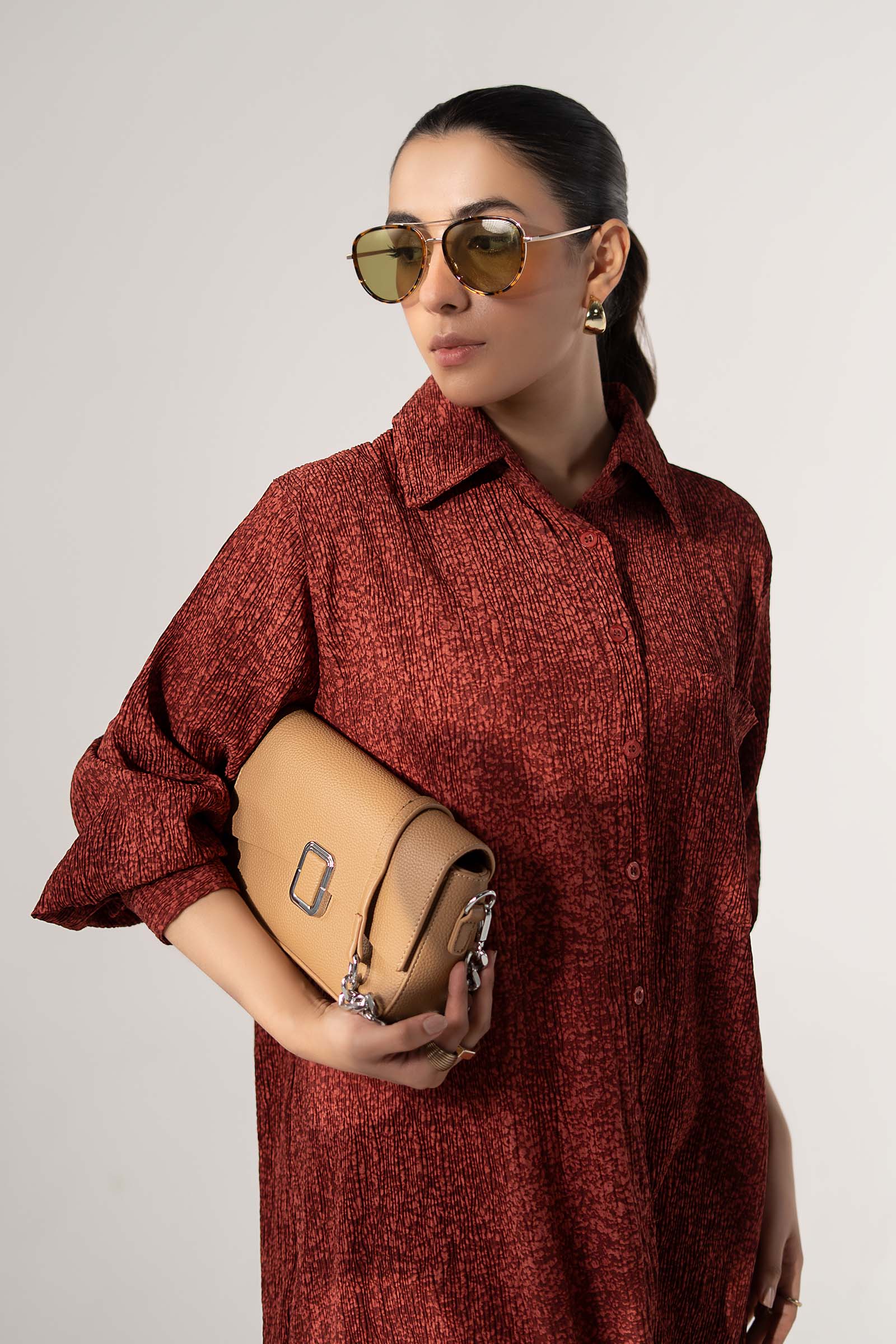Printed Button-Down Dress