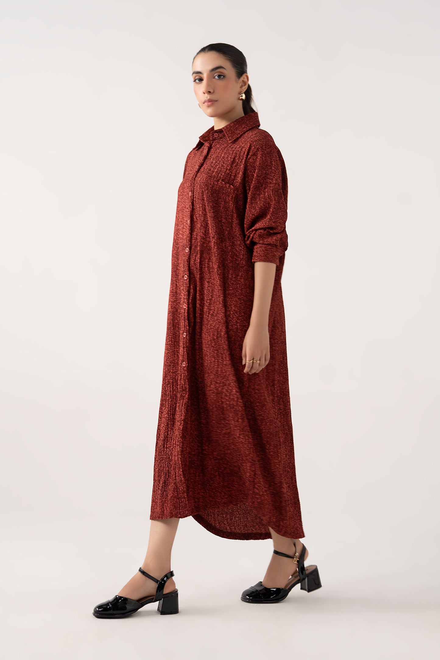 Printed Button-Down Dress