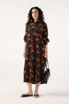 Printed Button-Down Dress