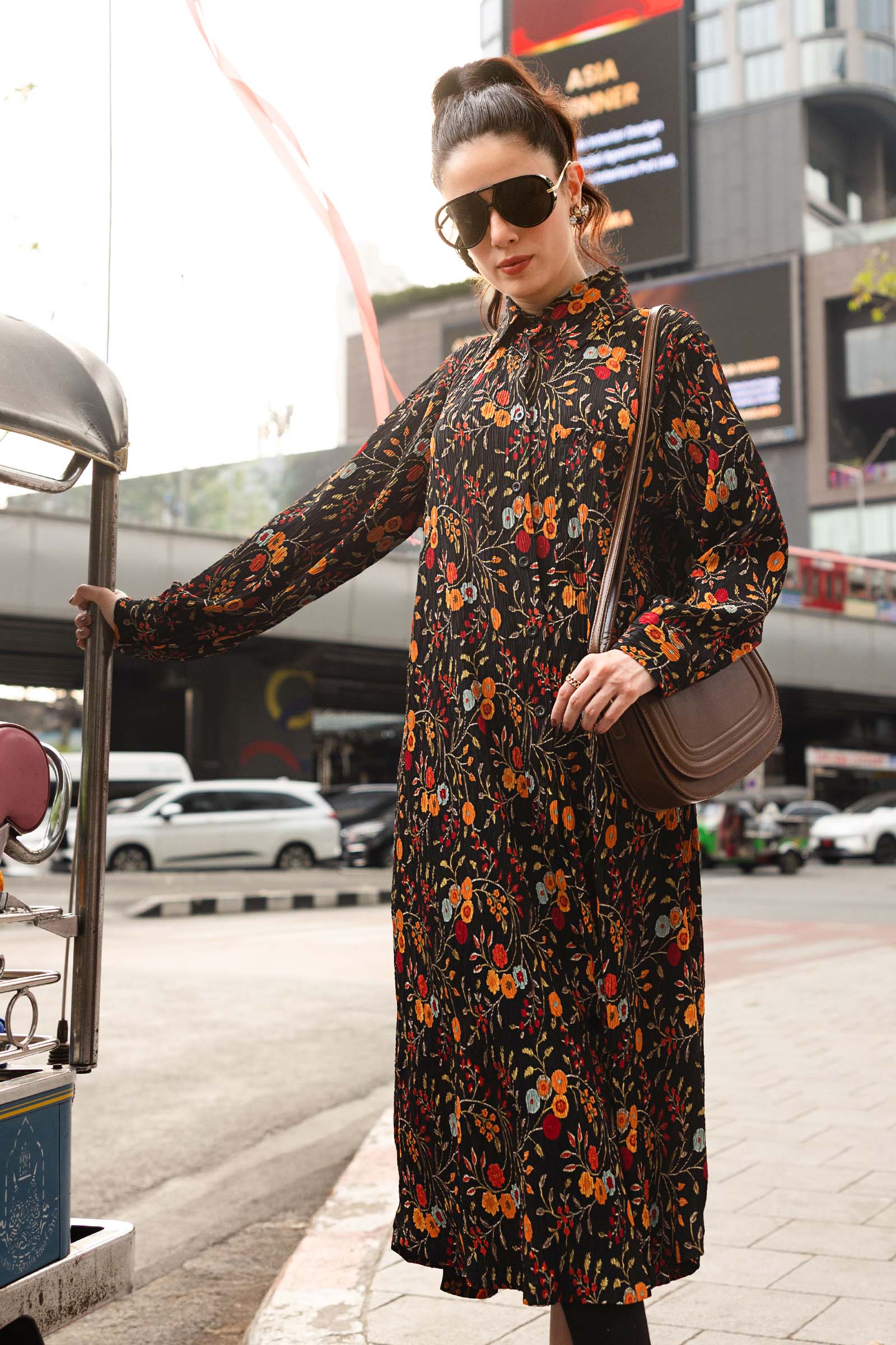 Printed Button-Down Dress