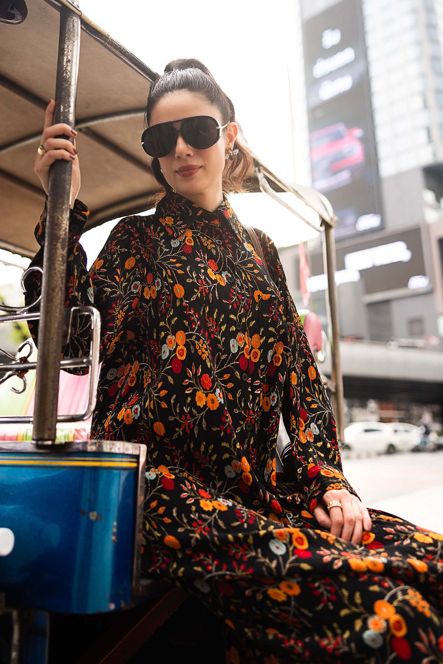 Printed Button-Down Dress