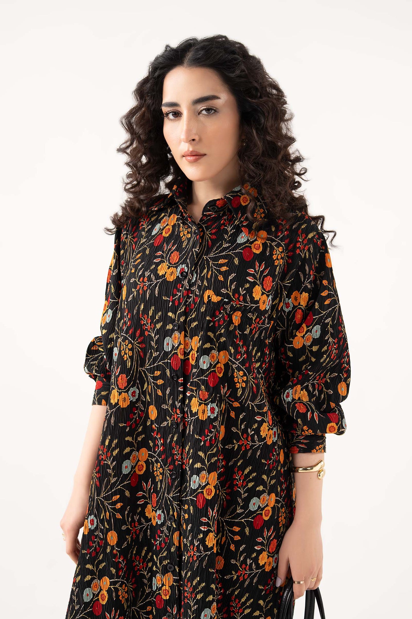 Printed Button-Down Dress