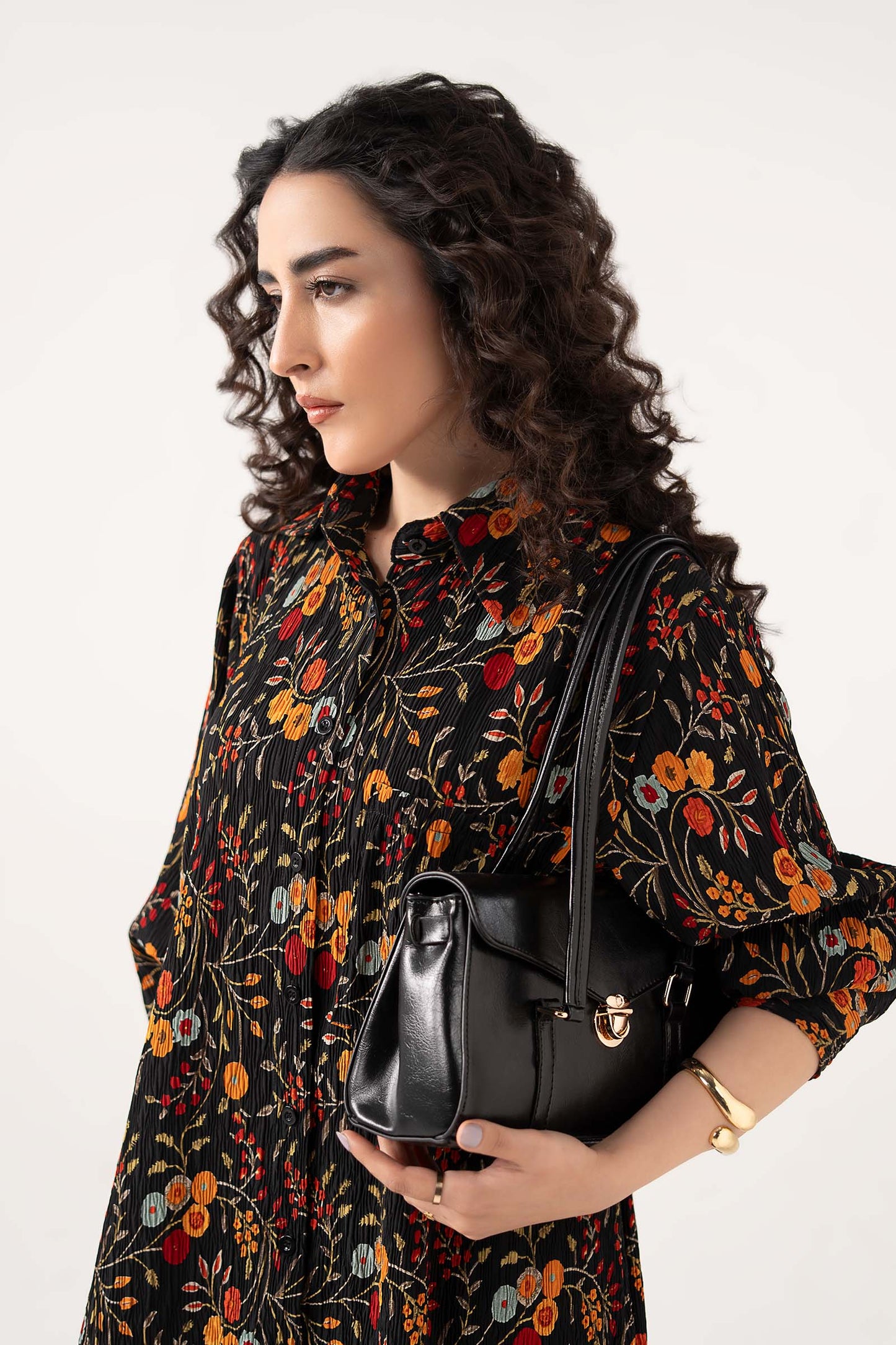 Printed Button-Down Dress