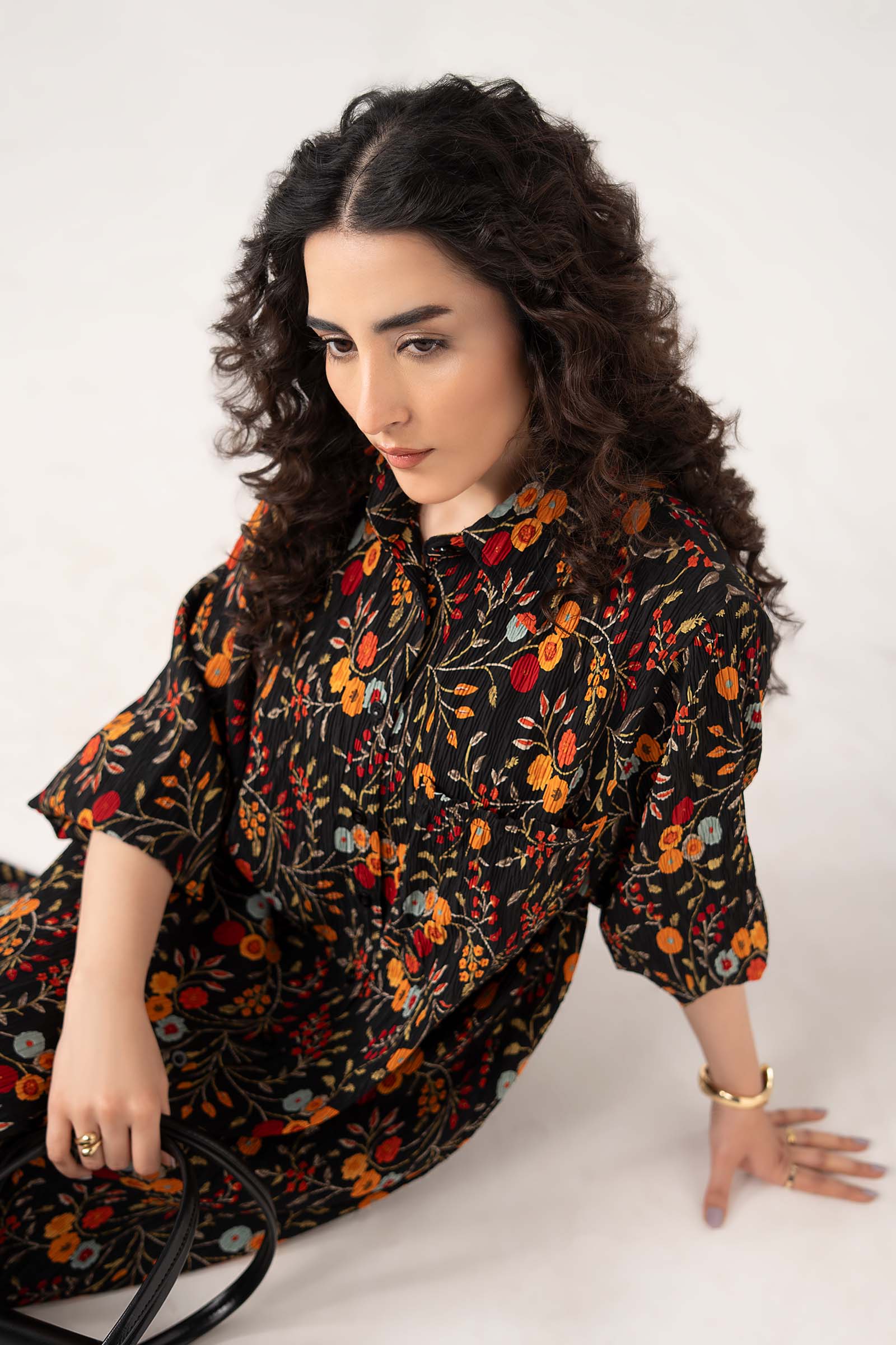 Printed Button-Down Dress