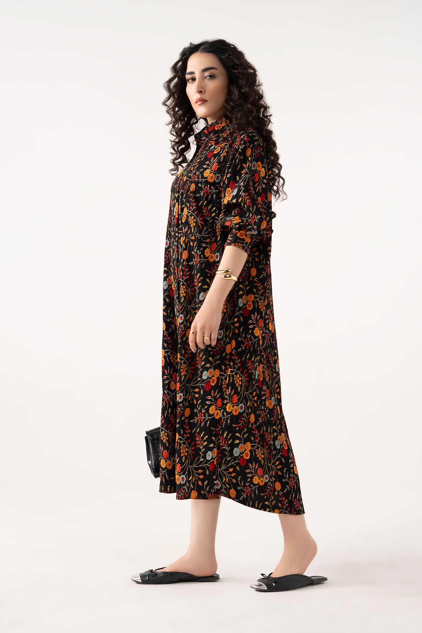 Printed Button-Down Dress