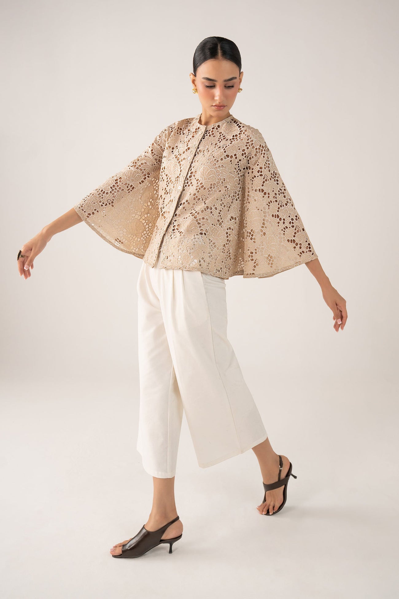 Schiffli Cape Top