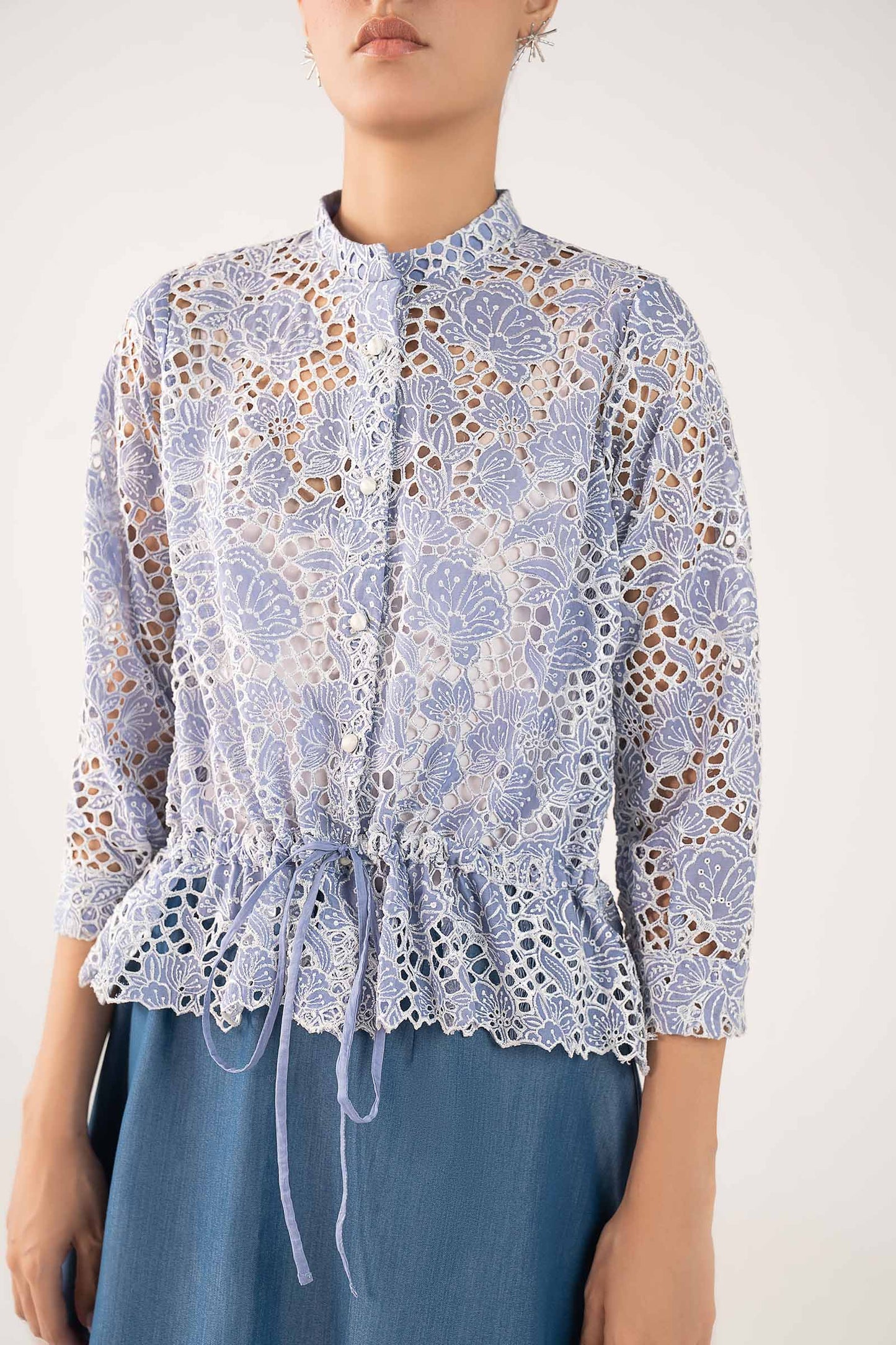 Schiffli Gathered Top