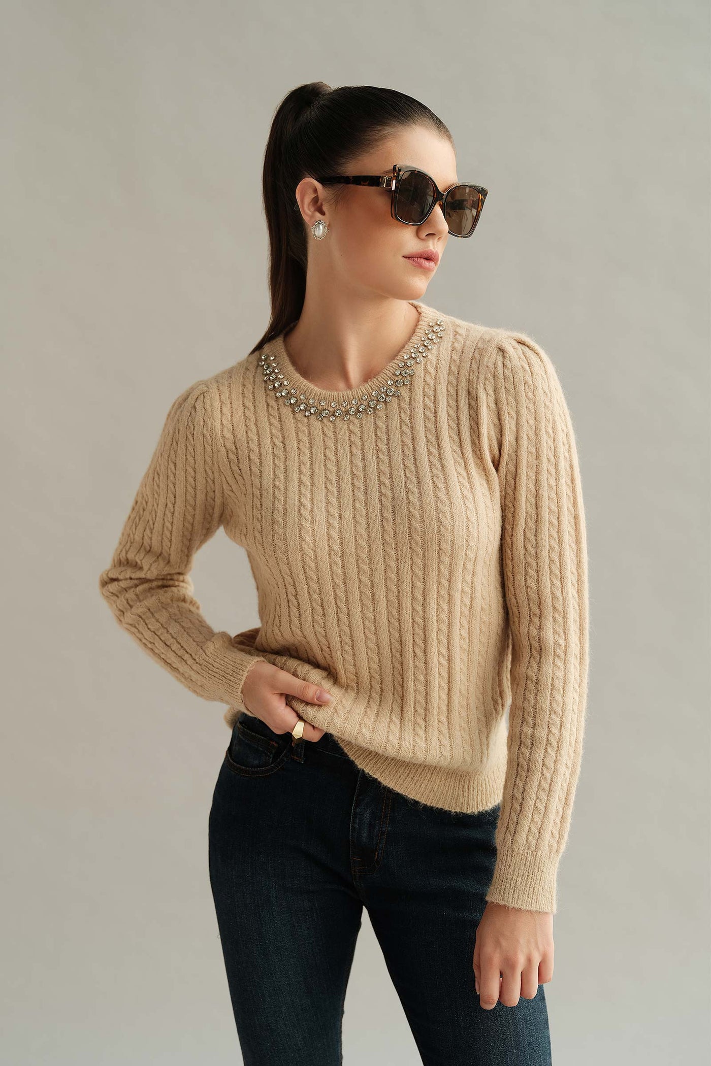 Diamante Sweater (Free Size)