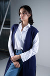 Sleeveless Long Cardigan