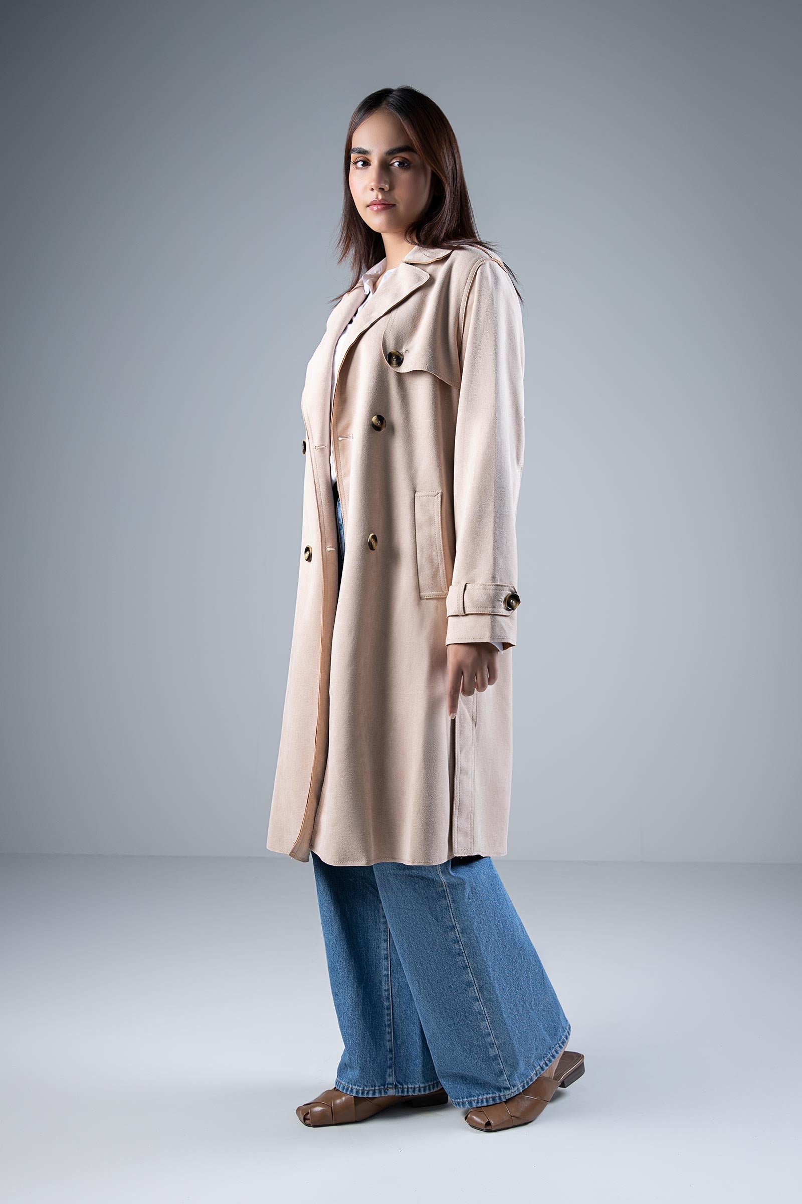 Suede Trench Coat