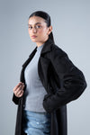 Suede Double Breasted Coat