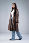 Suede Double Breasted Coat