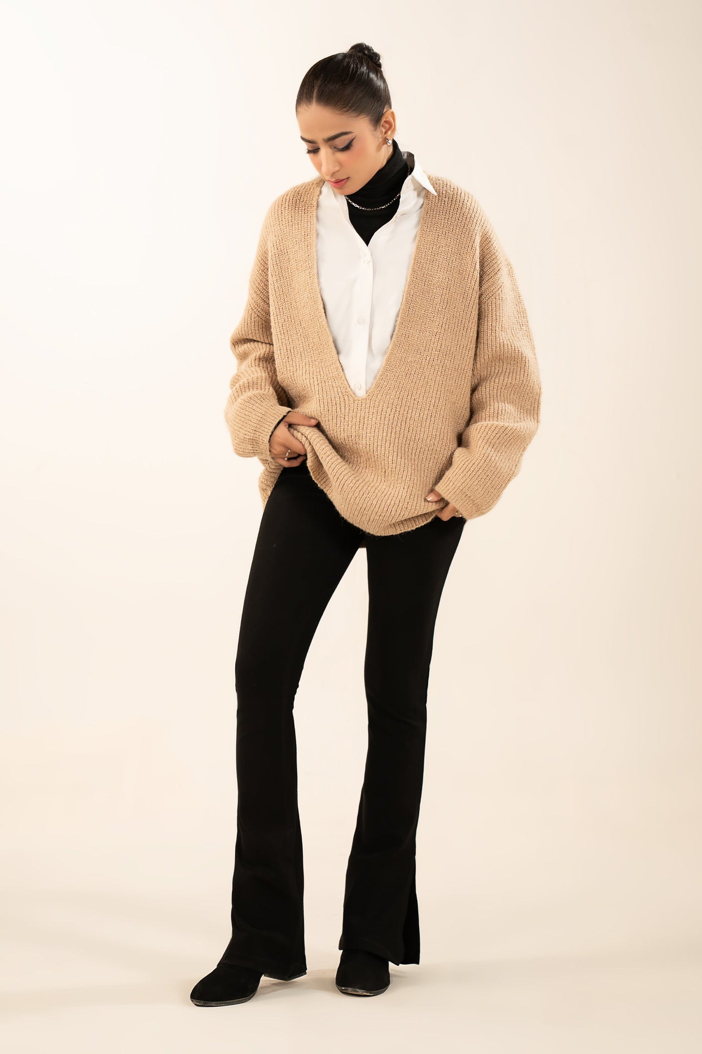 V-Neck Pullover Sweater