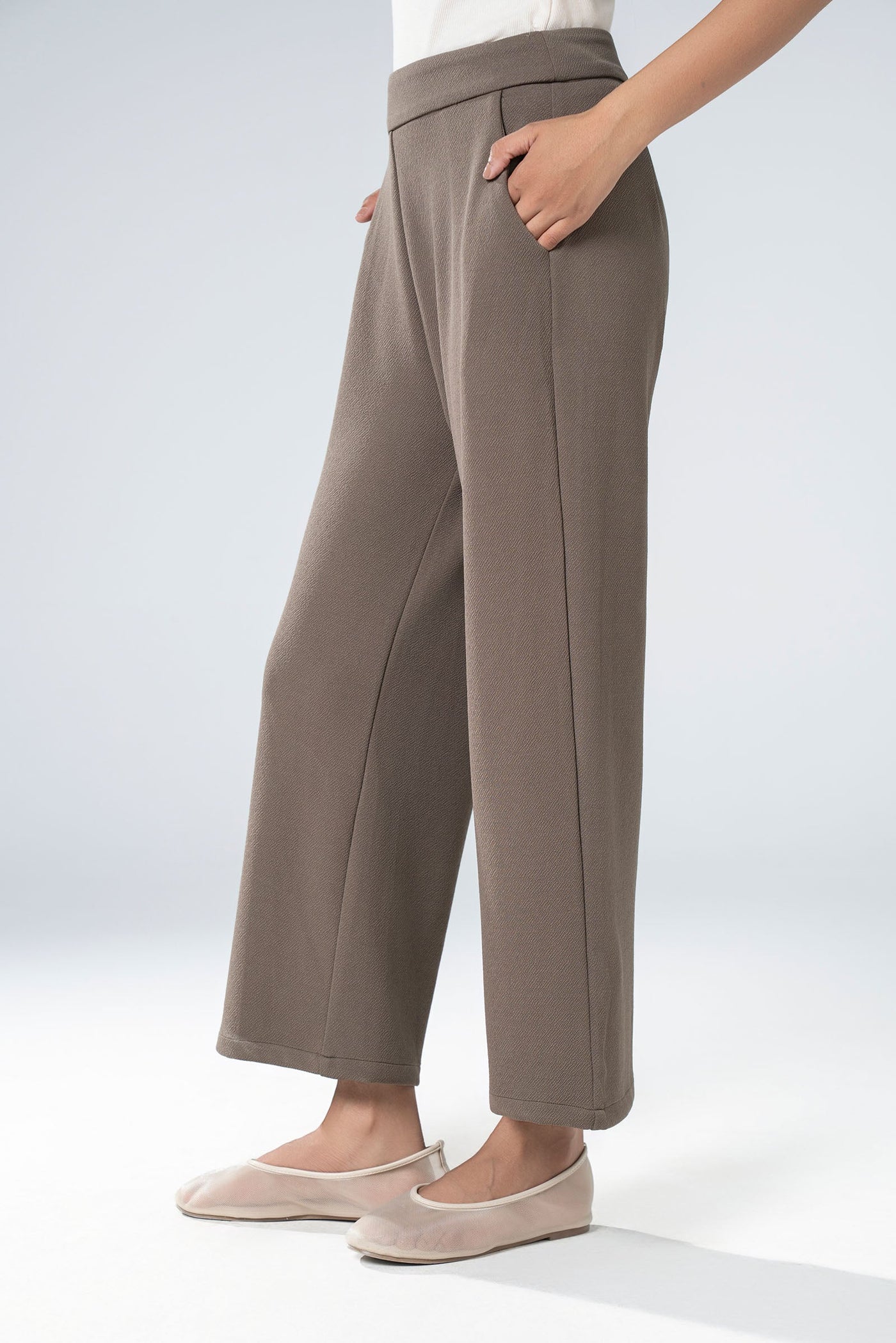 Textured Wide Leg Pants