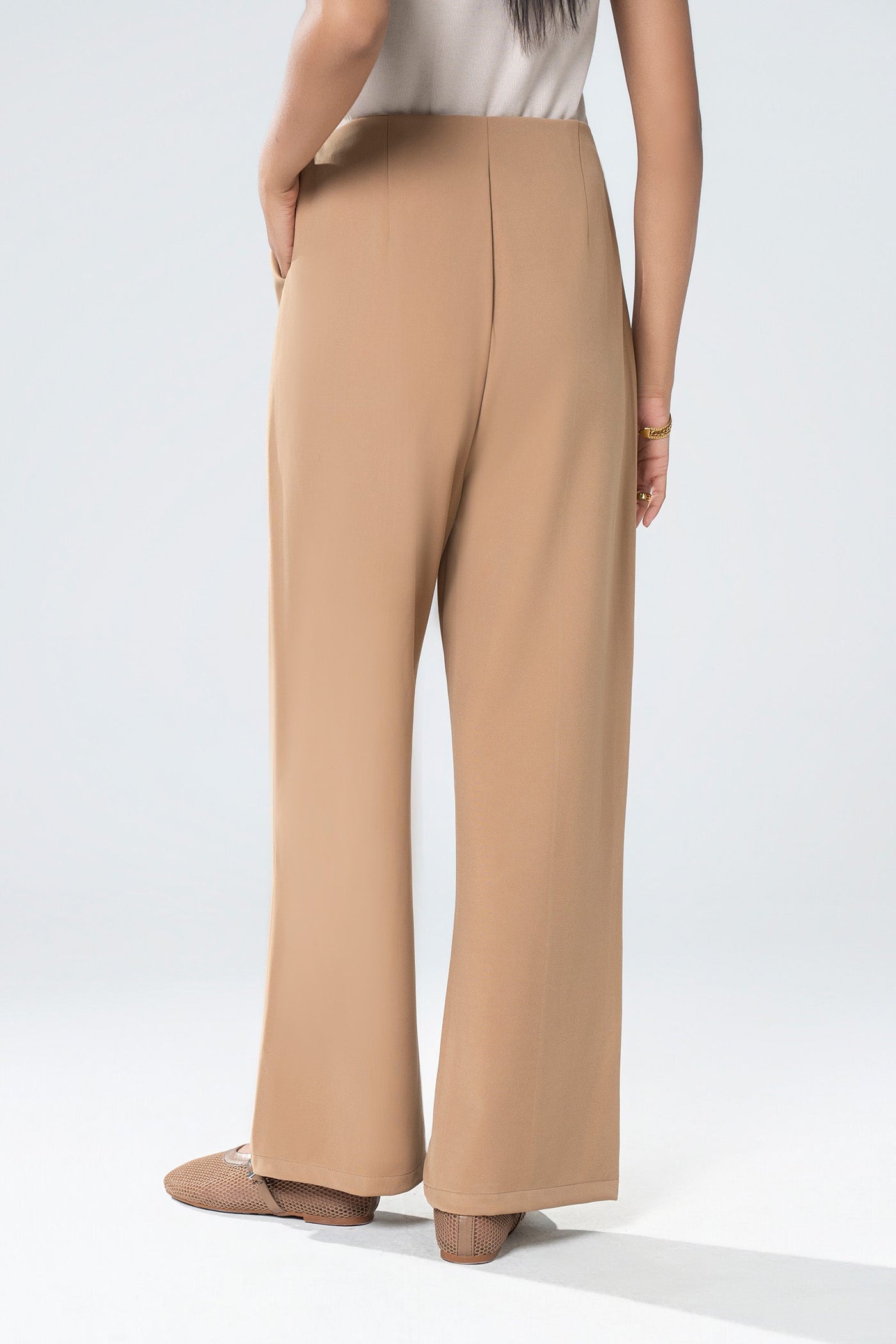 Pintuck Wide Leg Pants
