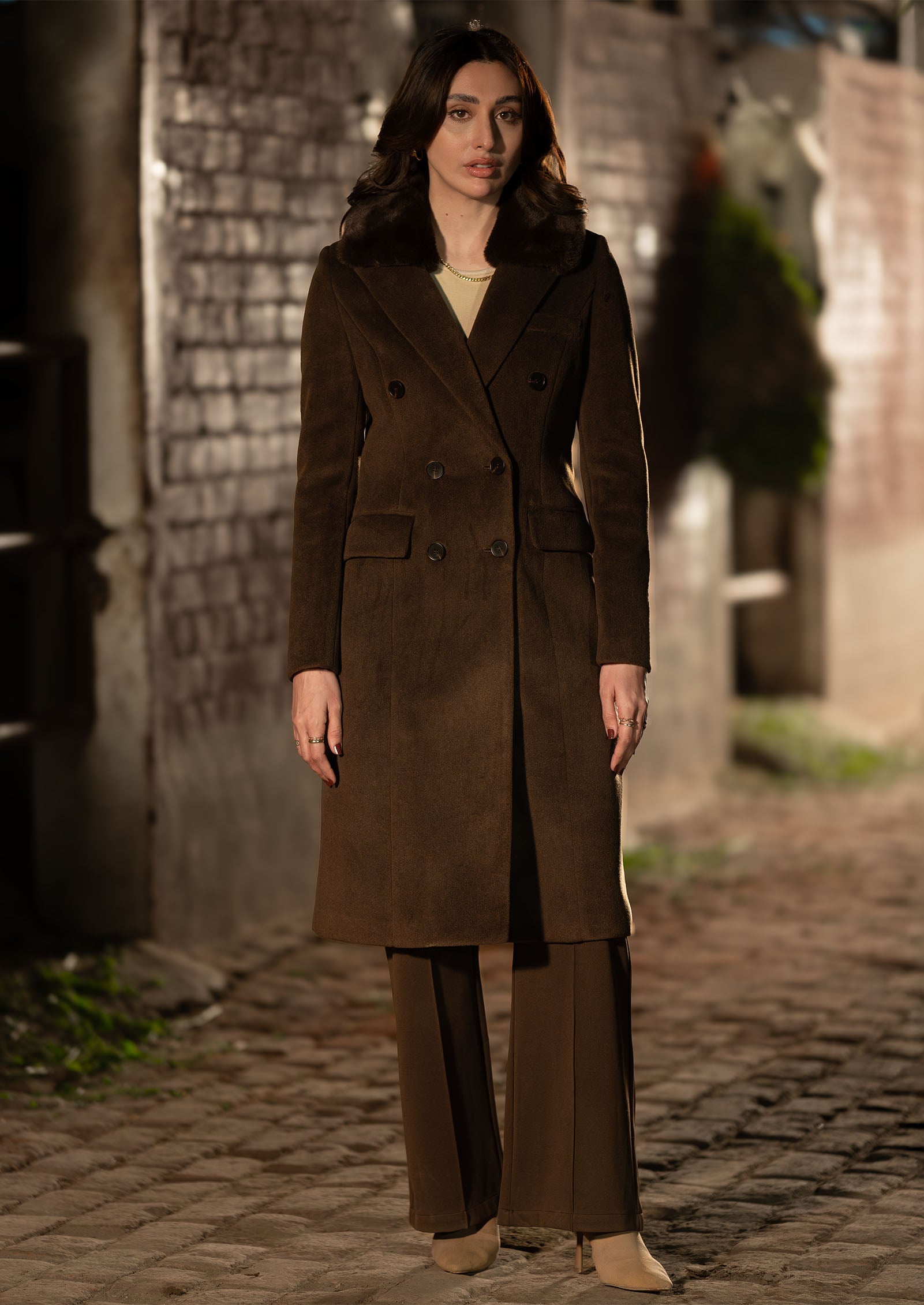 Buttoned Wool Coat