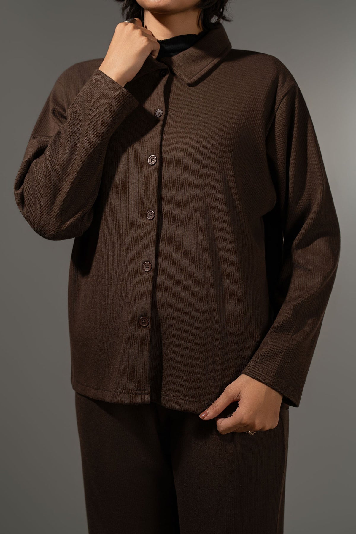 Textured Button-Down Set