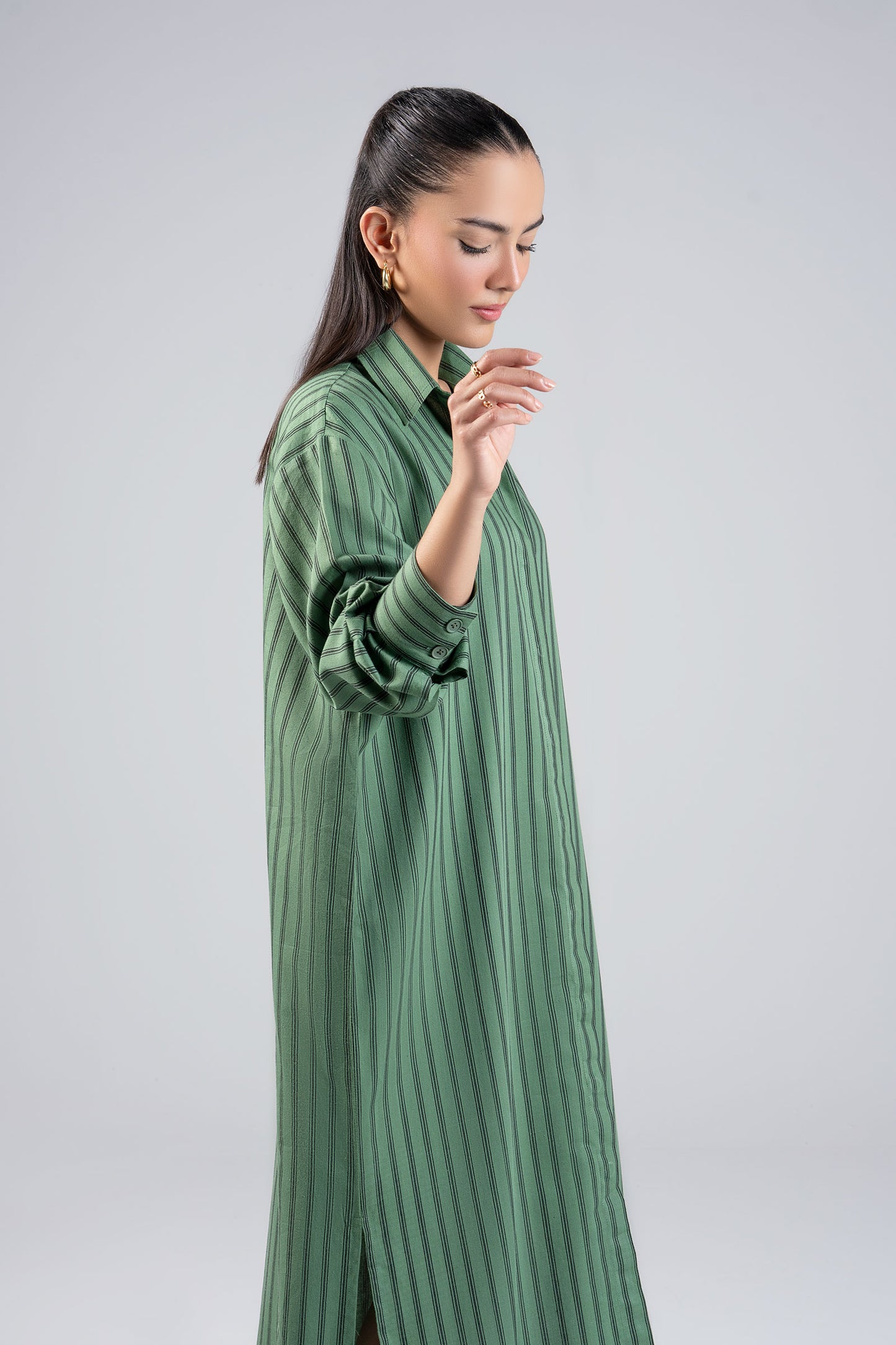 Striped Button-Down Dress