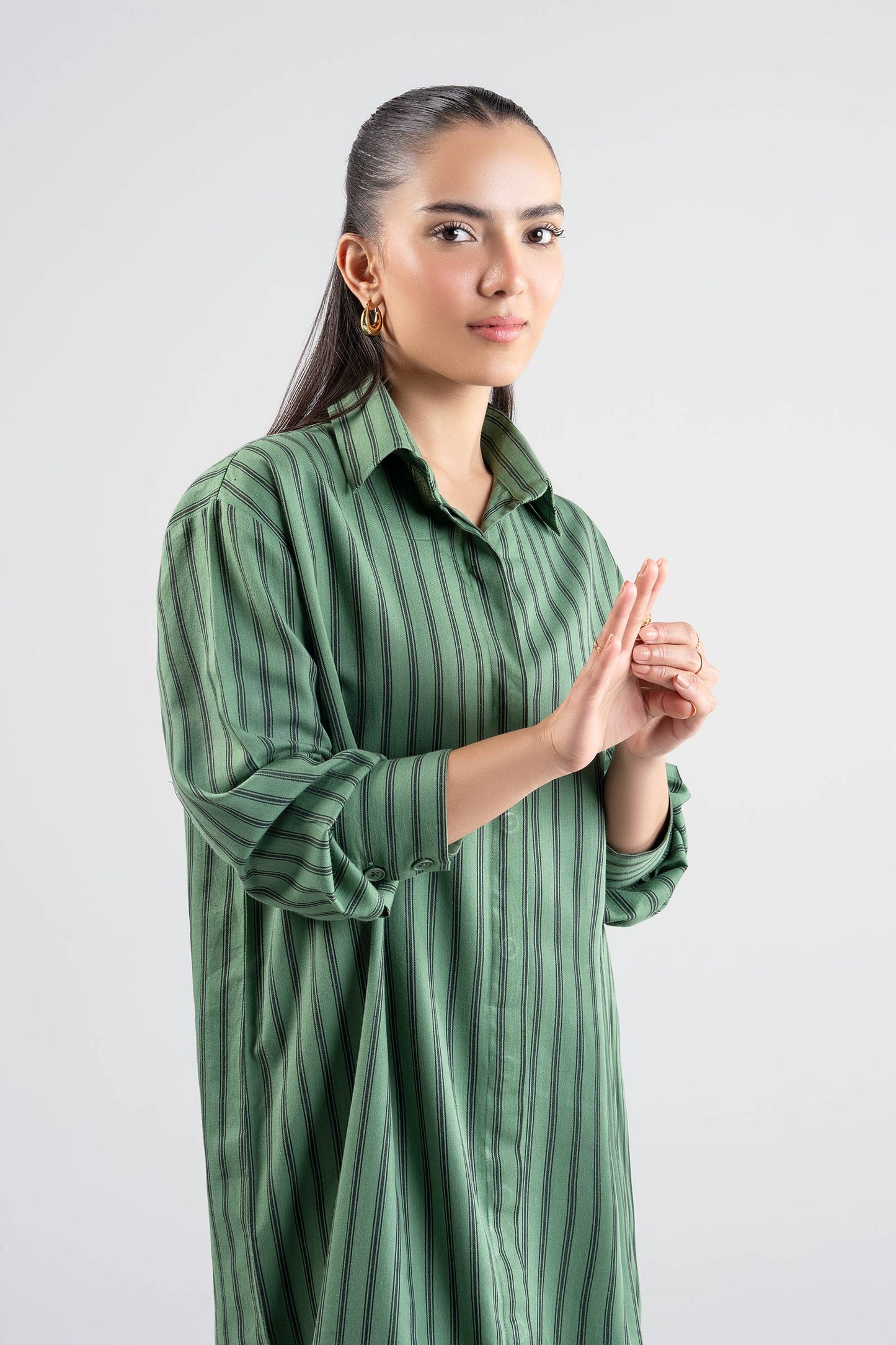 Striped Button-Down Dress