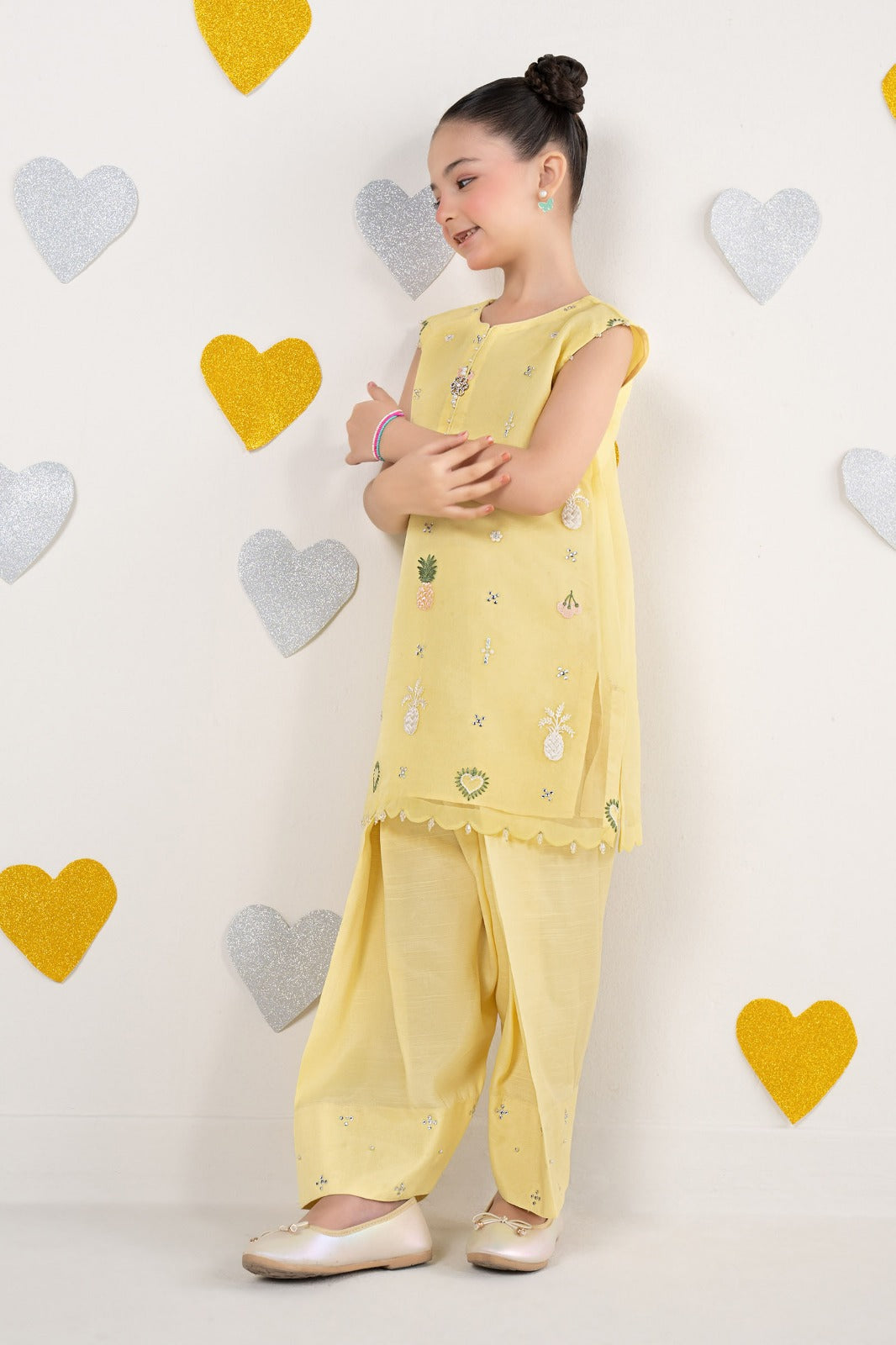 2 Piece Embroidered Organza Suit