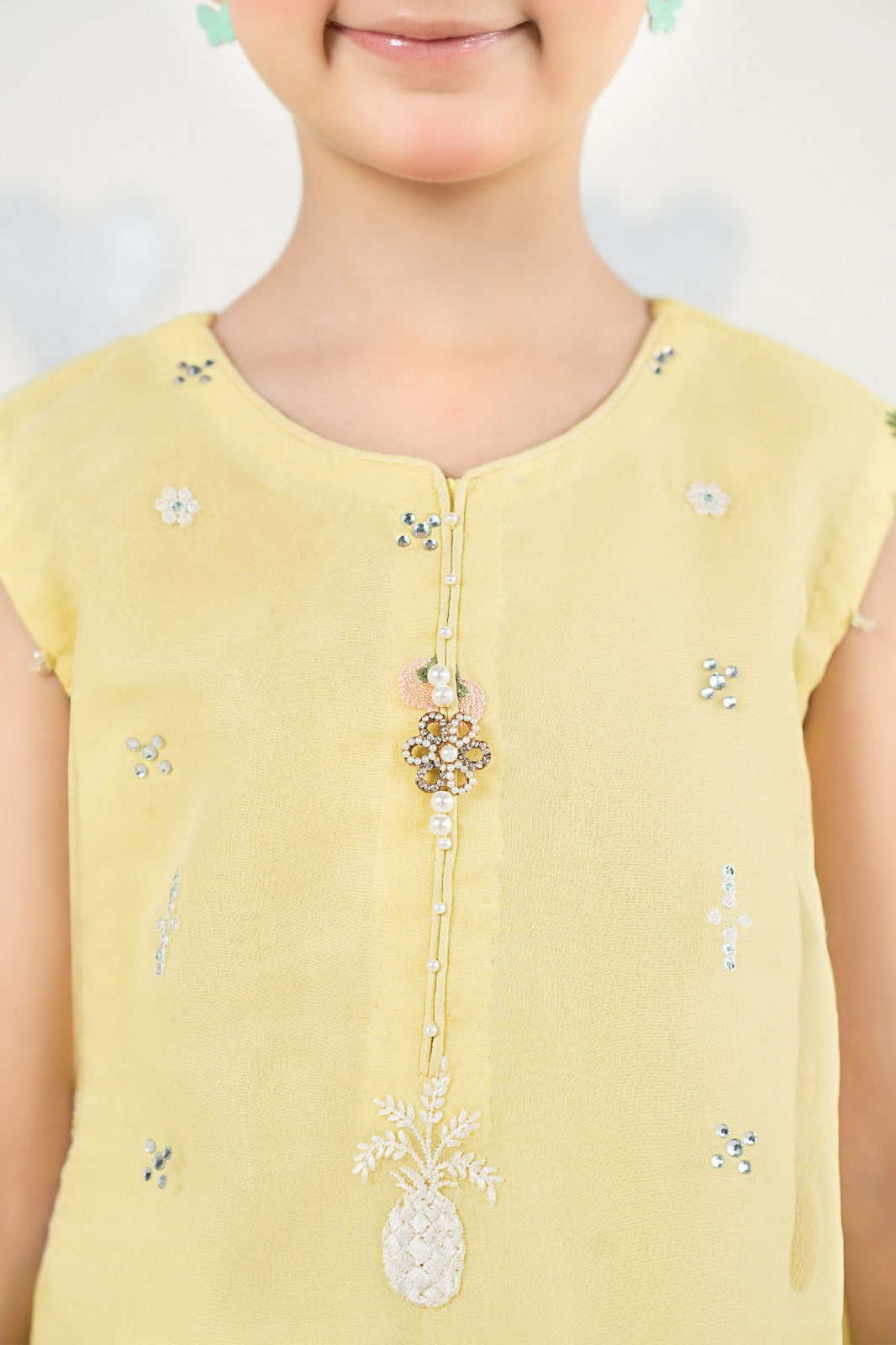 2 Piece Embroidered Organza Suit