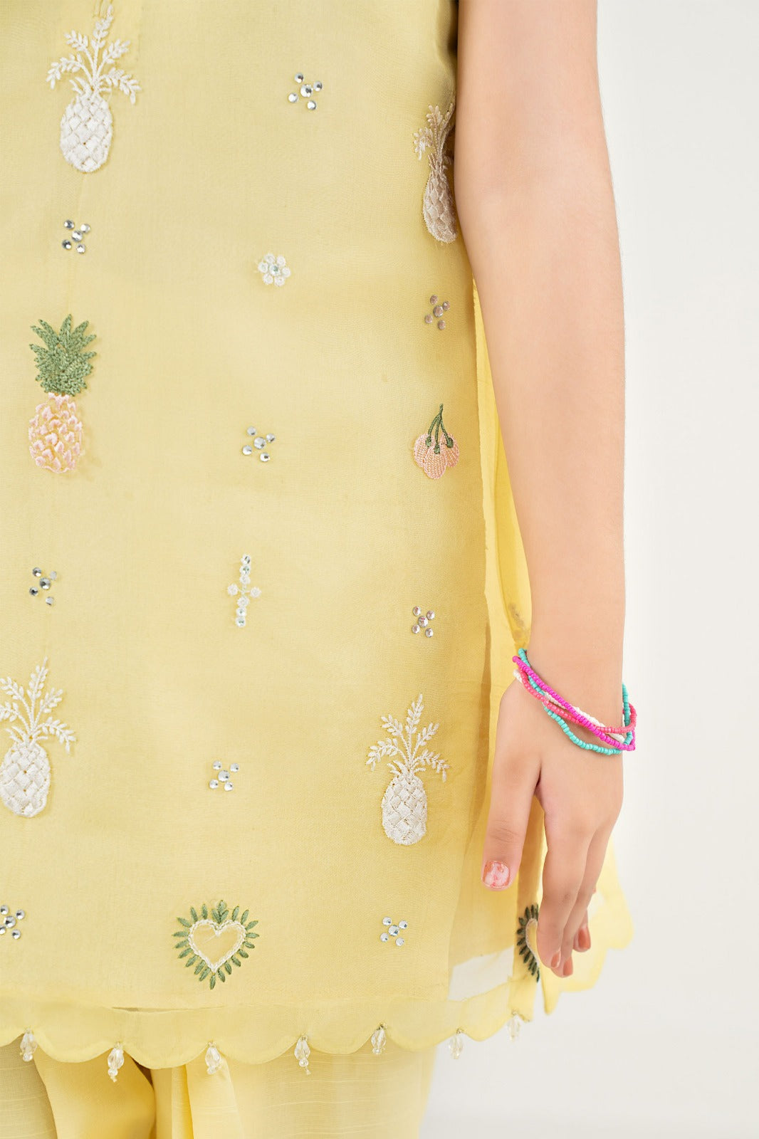 2 Piece Embroidered Organza Suit