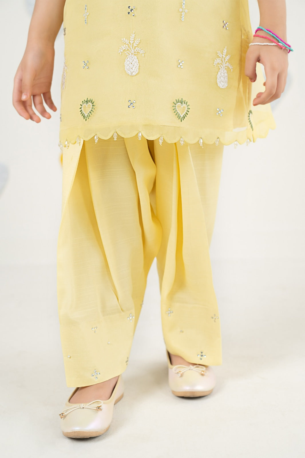 2 Piece Embroidered Organza Suit